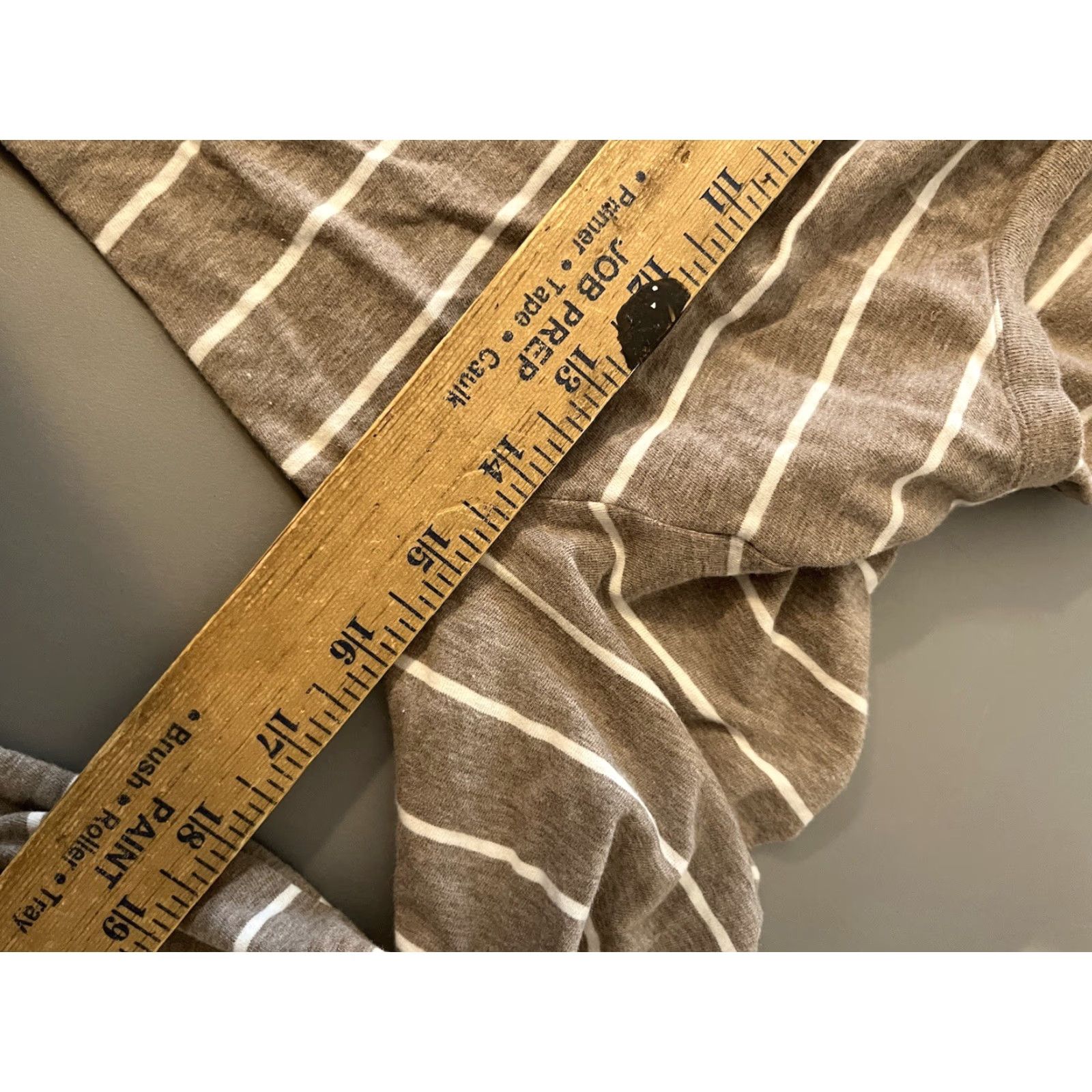 Gap VINTAGE Gap Women's Long Sleeve Shirt S Beige Striped Puff Sleeve Crew Neck Casual Fall Spring Summer Winter Size S / US 4 / IT 40 - 5 Thumbnail