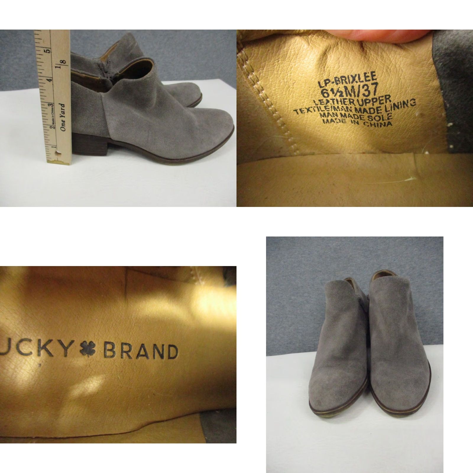Lucky Brand Lucky Brand Brixlee Boots Ankle Booties 6.5 Sand Taupe Leather Suede Zip Zipper Block Heel Women Casual 37 Beige Vintage No Boots 90s Theme Bohemian Size US 7 / IT 37 - 8 Thumbnail