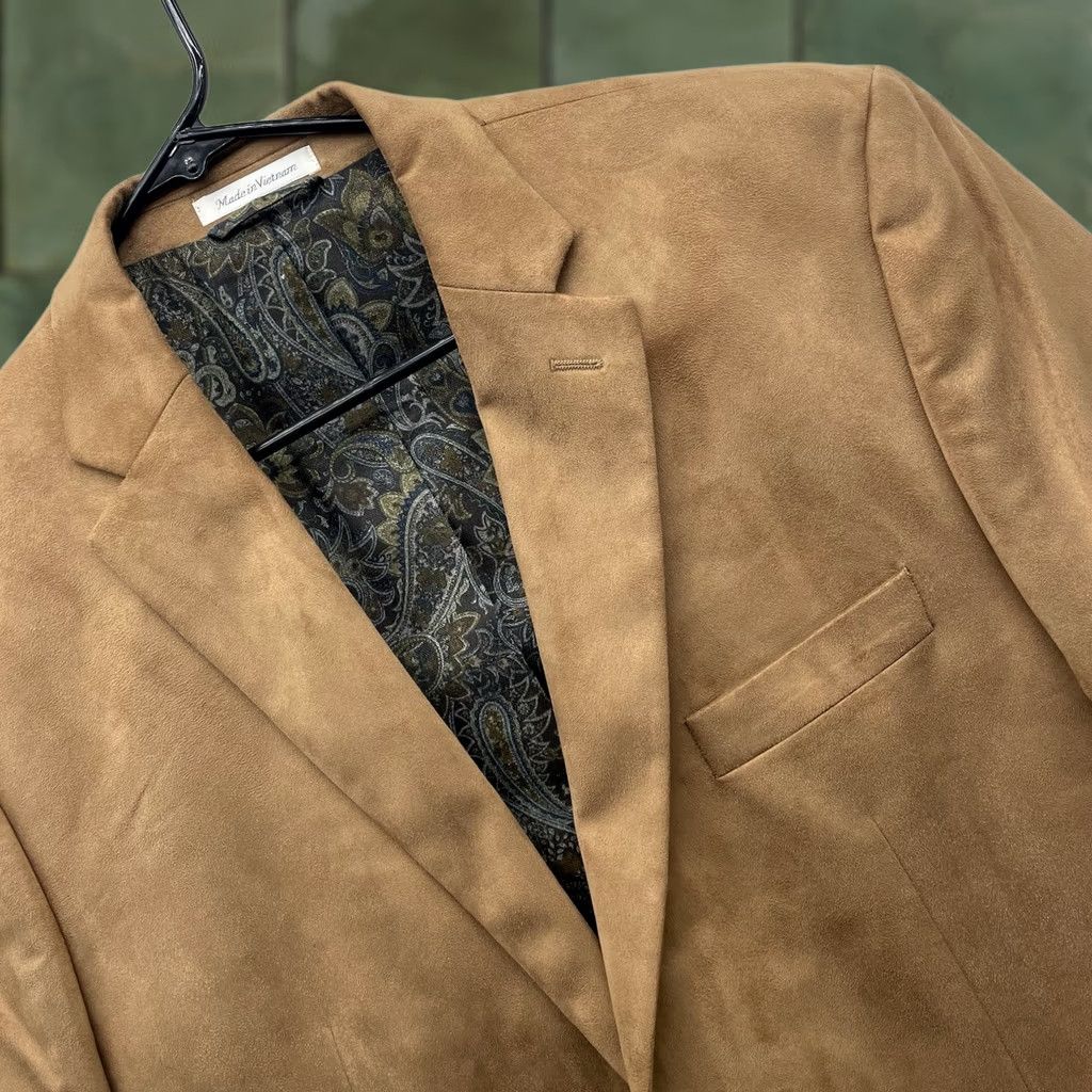 Ralph Lauren Lauren Ralph Lauren Blazer Mens 44R Brown Paisley Lined Stretch Polyester Size 44R - 1 Thumbnail