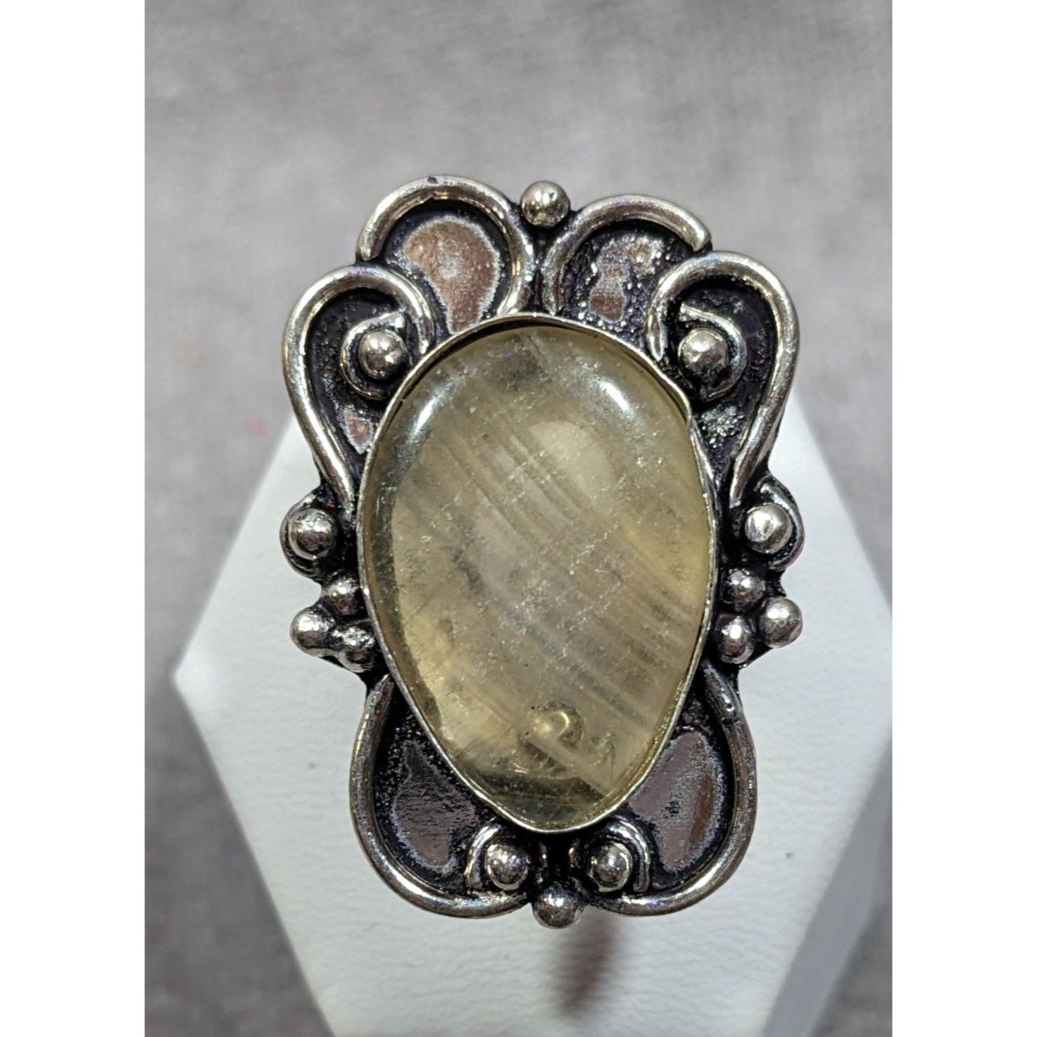 Other Victorian Style Rutilated Quartz Sterling Silver Statement R Size ONE SIZE - 3 Thumbnail