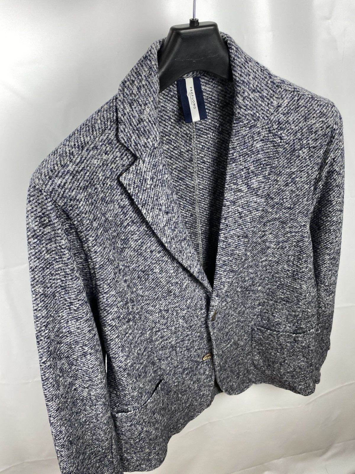 Other Profuomo Unlined Blazer Knit Melange Wool Cotton size 52 Size 42L - 6 Thumbnail