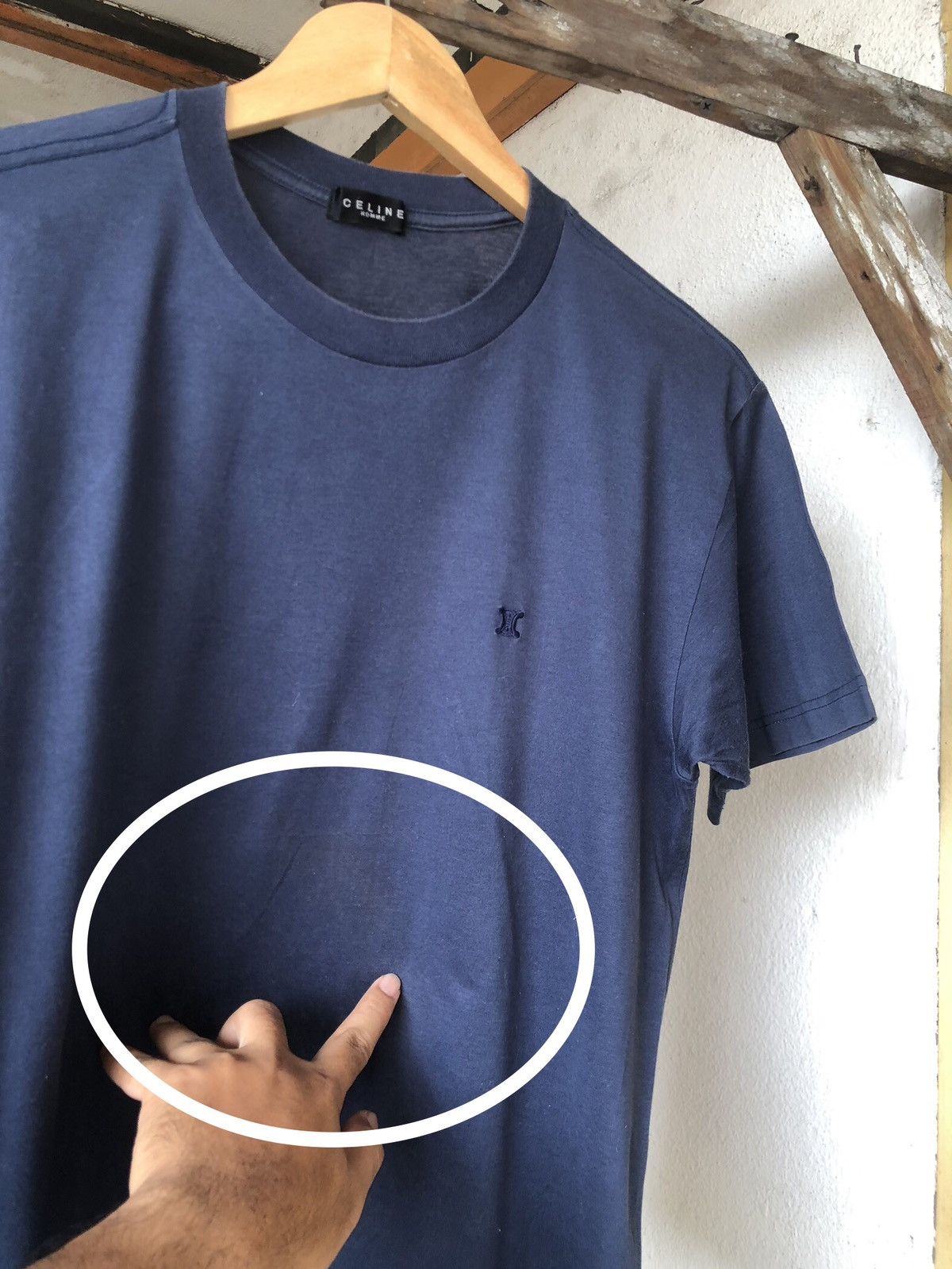 Celine Vintage 90s Celine Small Embroidery Logo Tshirt Size US M / EU 48-50 / 2 - 7 Thumbnail