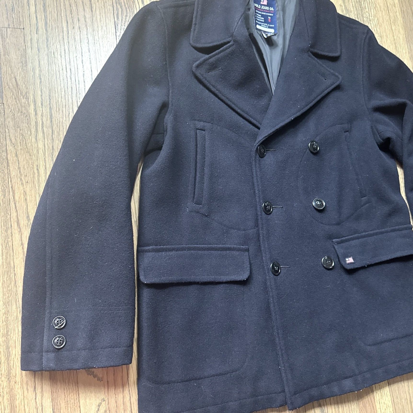 Ralph Lauren Polo Jeans Co. Ralph Lauren Pea Coat Jacket Wool Blend Dark Blue S Solid Men Mens Size Small Size US S / EU 44-46 / 1 - 3 Thumbnail