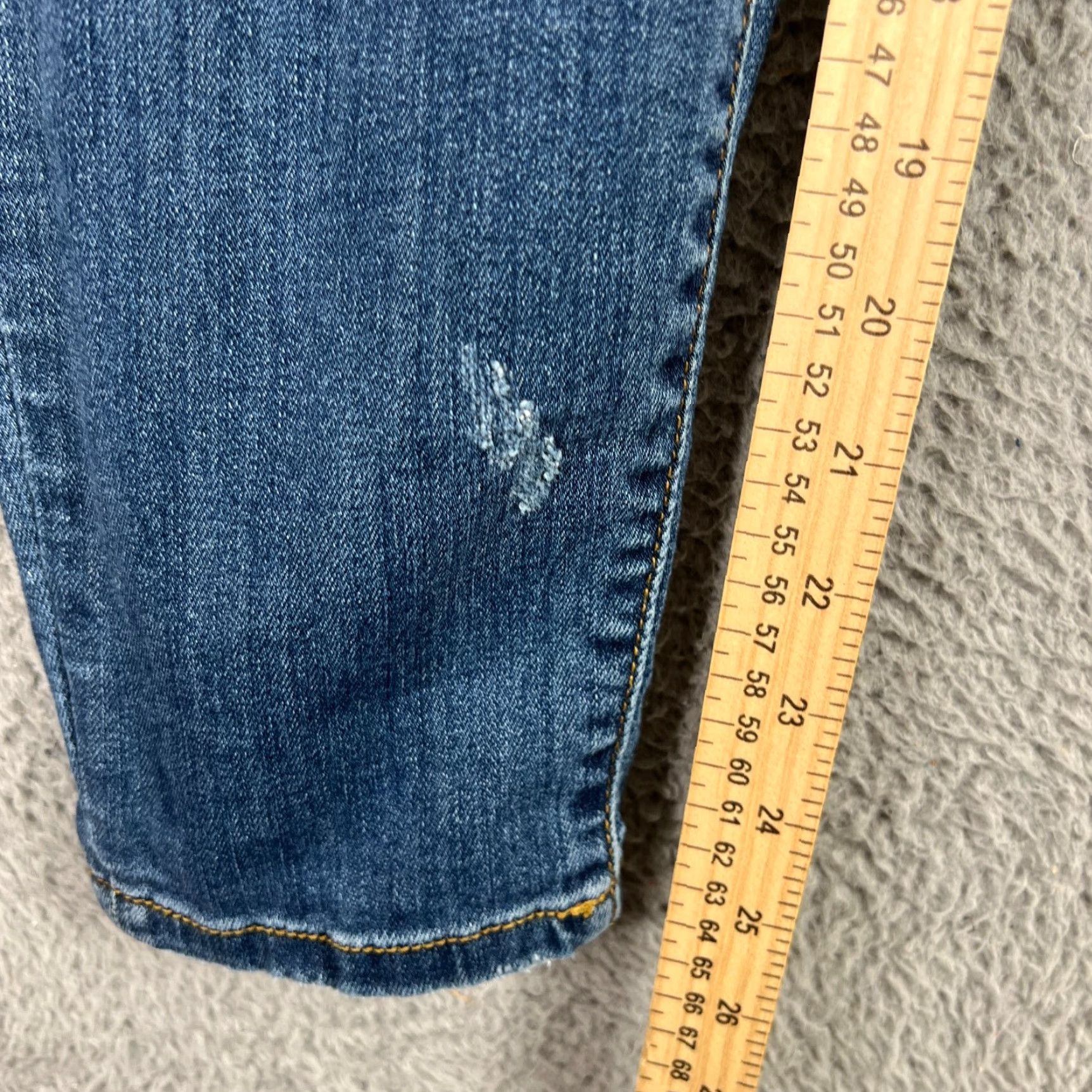 Vintage Judy Blue Relaxed Fit Jeans Mid Rise 28 Blue Denim Cotton Blend 5-Pocket Distressed Whiskering Logo Button Zipper Womens Jeans JB8271DK Size 28" / US 6 / IT 42 - 2 Thumbnail