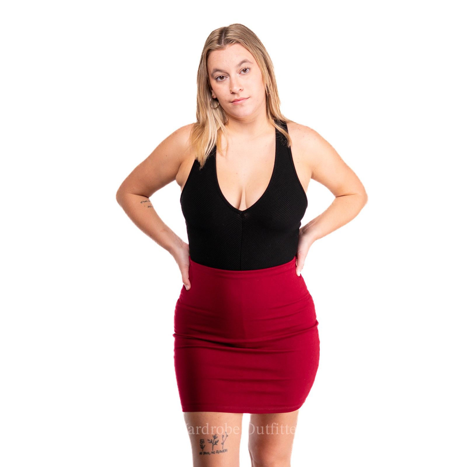Designer Lulu's Deep Red Mini Skirt - S Size 27" / US 4 / IT 40 - 2 Thumbnail