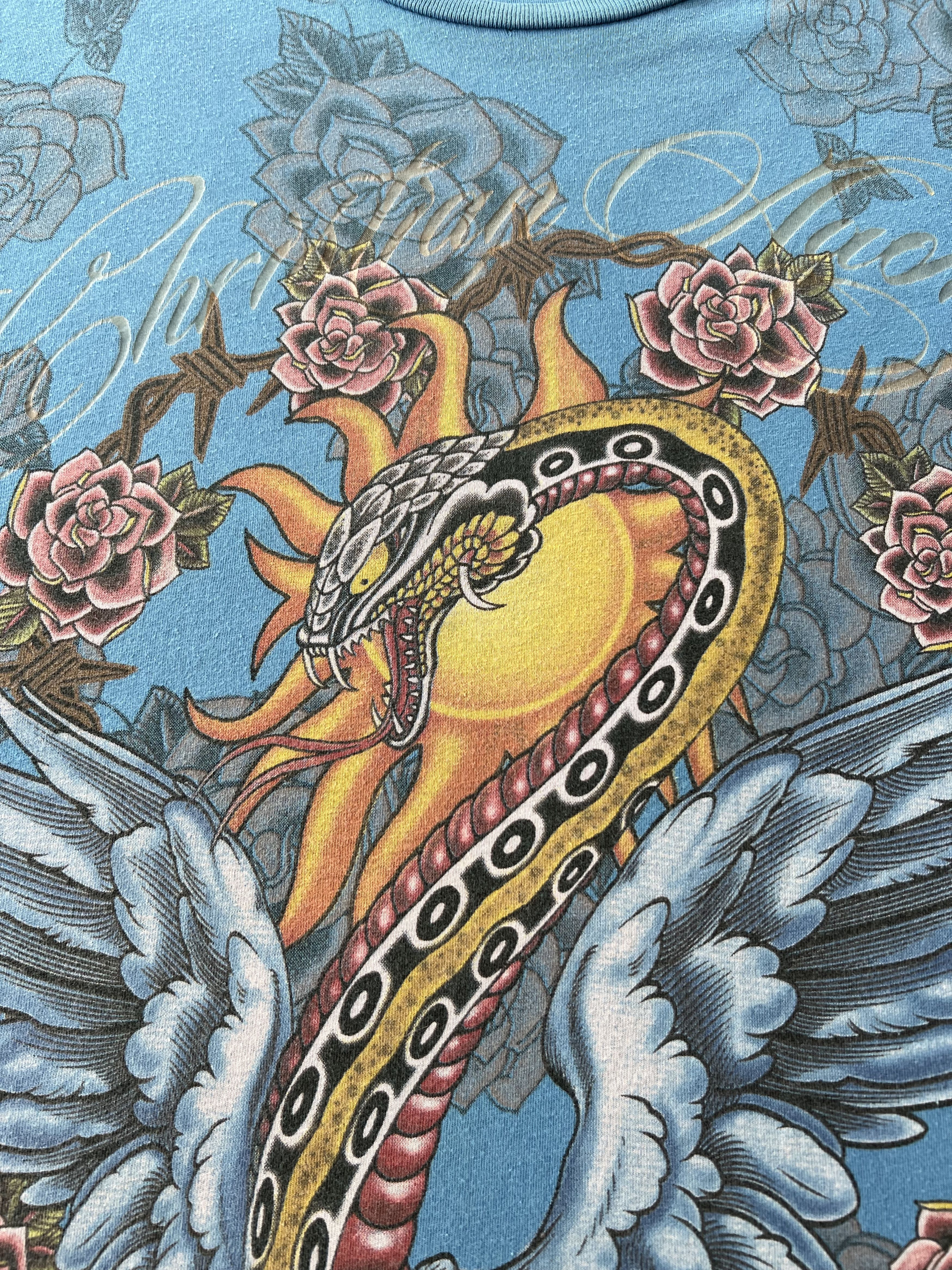 Christian Audigier Christian Audigier Ed Hardy Snake Rose Tattoo Y2k T-shirt Size US M / EU 48-50 / 2 - 5 Thumbnail