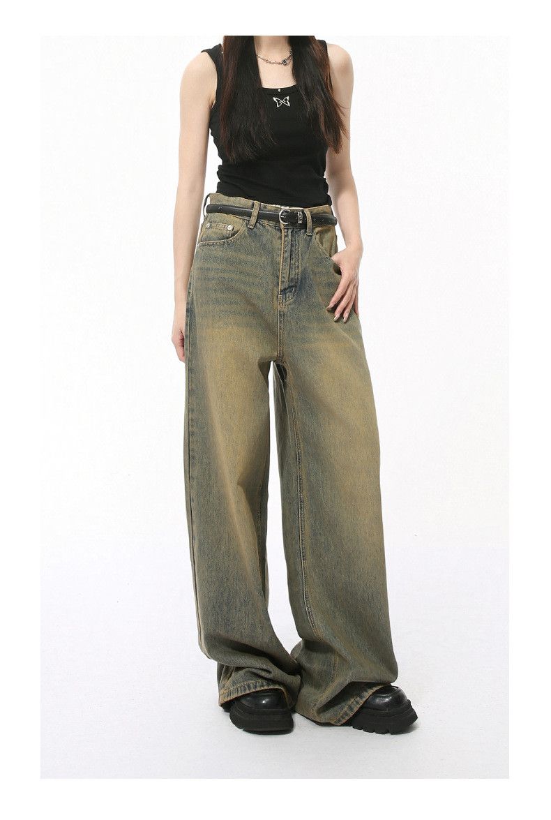Vintage Retro distressed washed wide-leg jeans for men Size US 32 / EU 48 - 2 Thumbnail