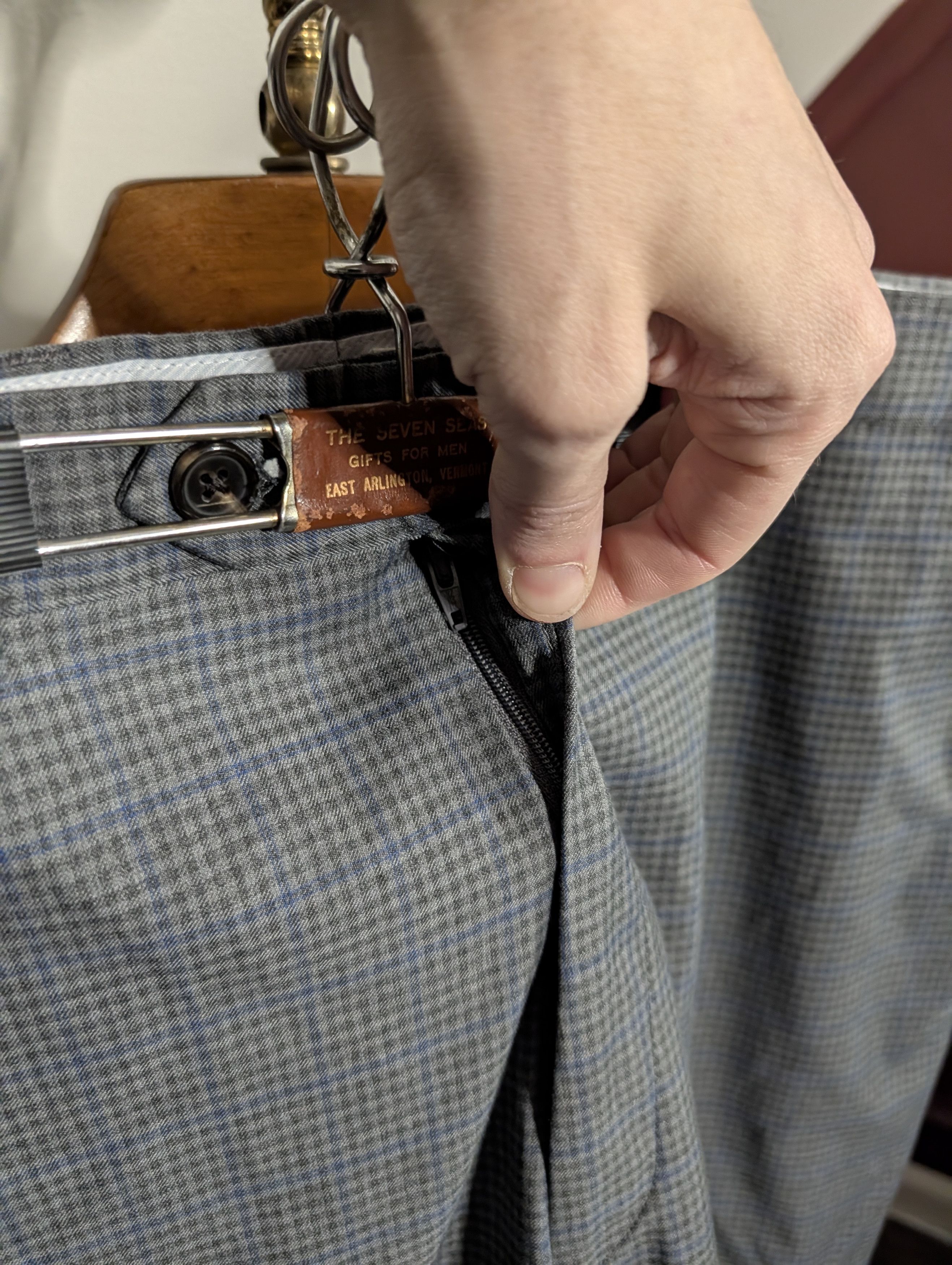 RRL Ralph Lauren RRL gray/green plaid flat front pants / trousers 37.5" Size US 37 - 5 Thumbnail