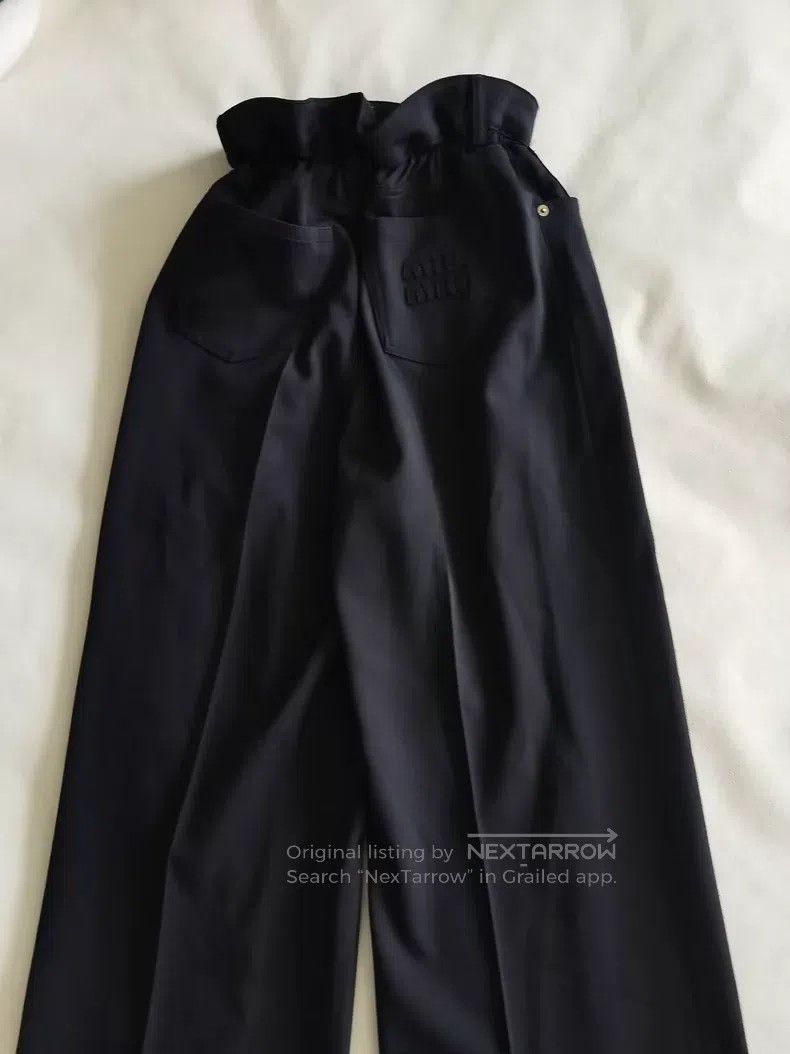 Miu Miu 36 Bracket pants black wide-leg pants