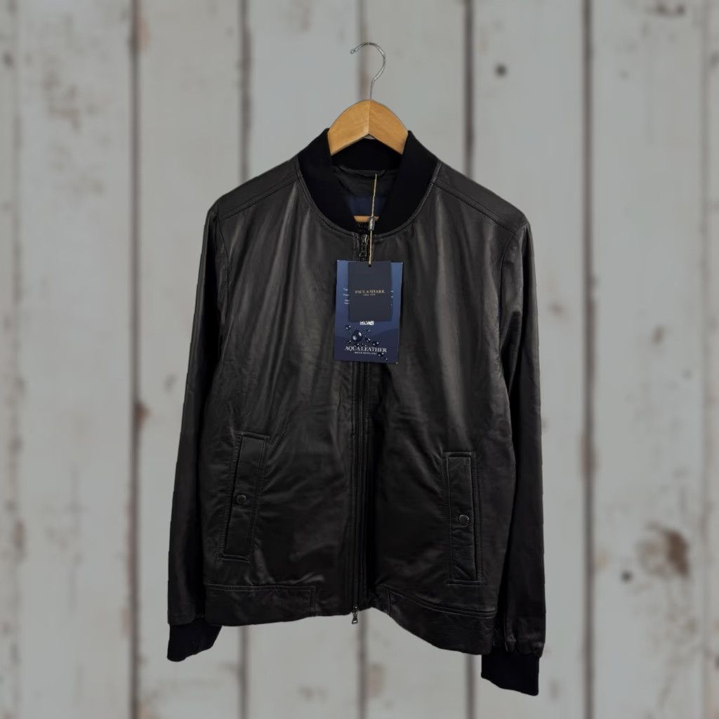 Paul & Shark VINTAGE Paul & Shark Aqua Leather Jacket Water Repellent Leather Jacket Mens M Black Size US M / EU 48-50 / 2 - 1 Thumbnail