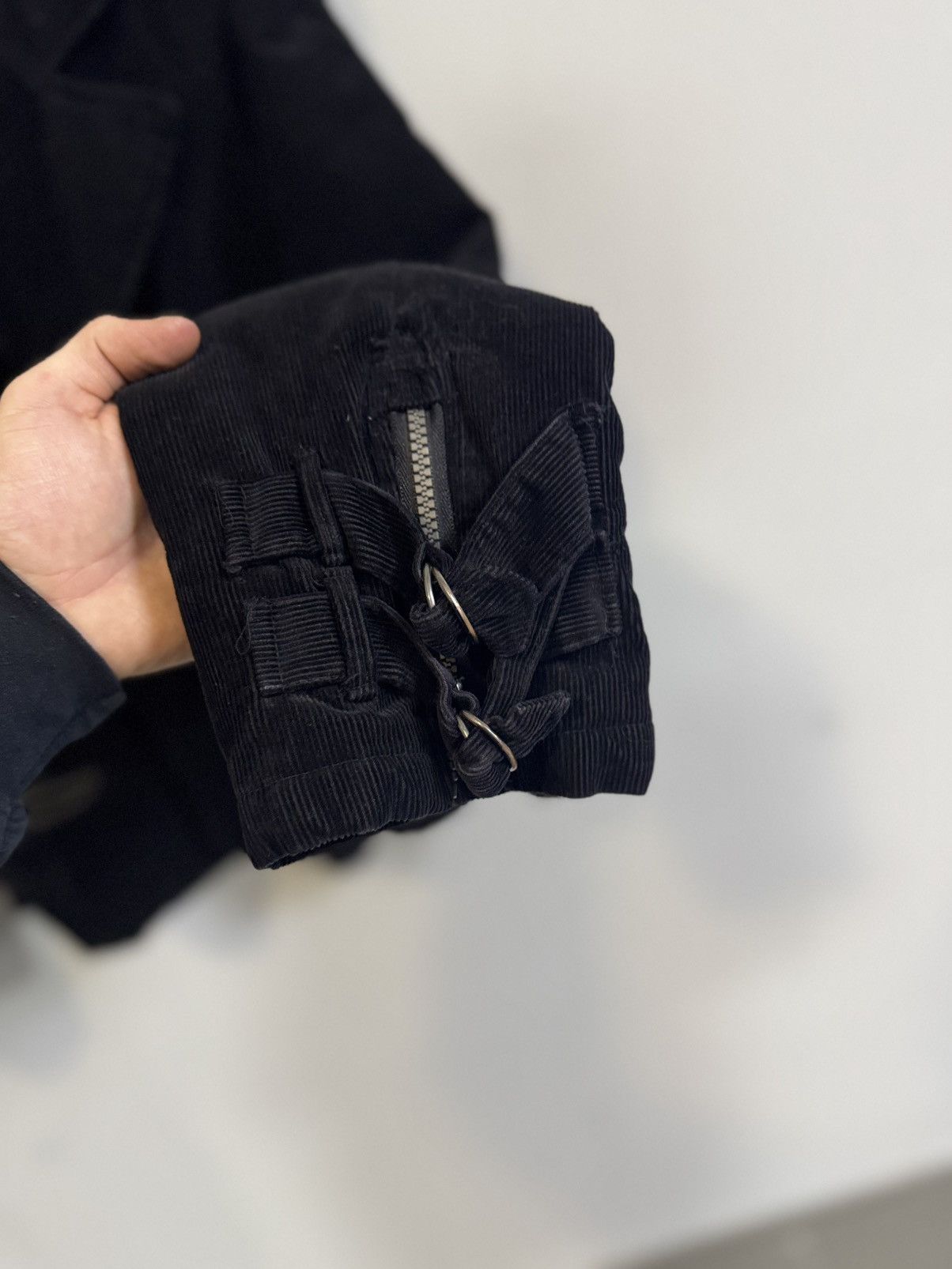 Other Vintage Y2K Archive Cropped Denim Velvet Bomber Jacket Size S / US 4 / IT 40 - 8 Thumbnail