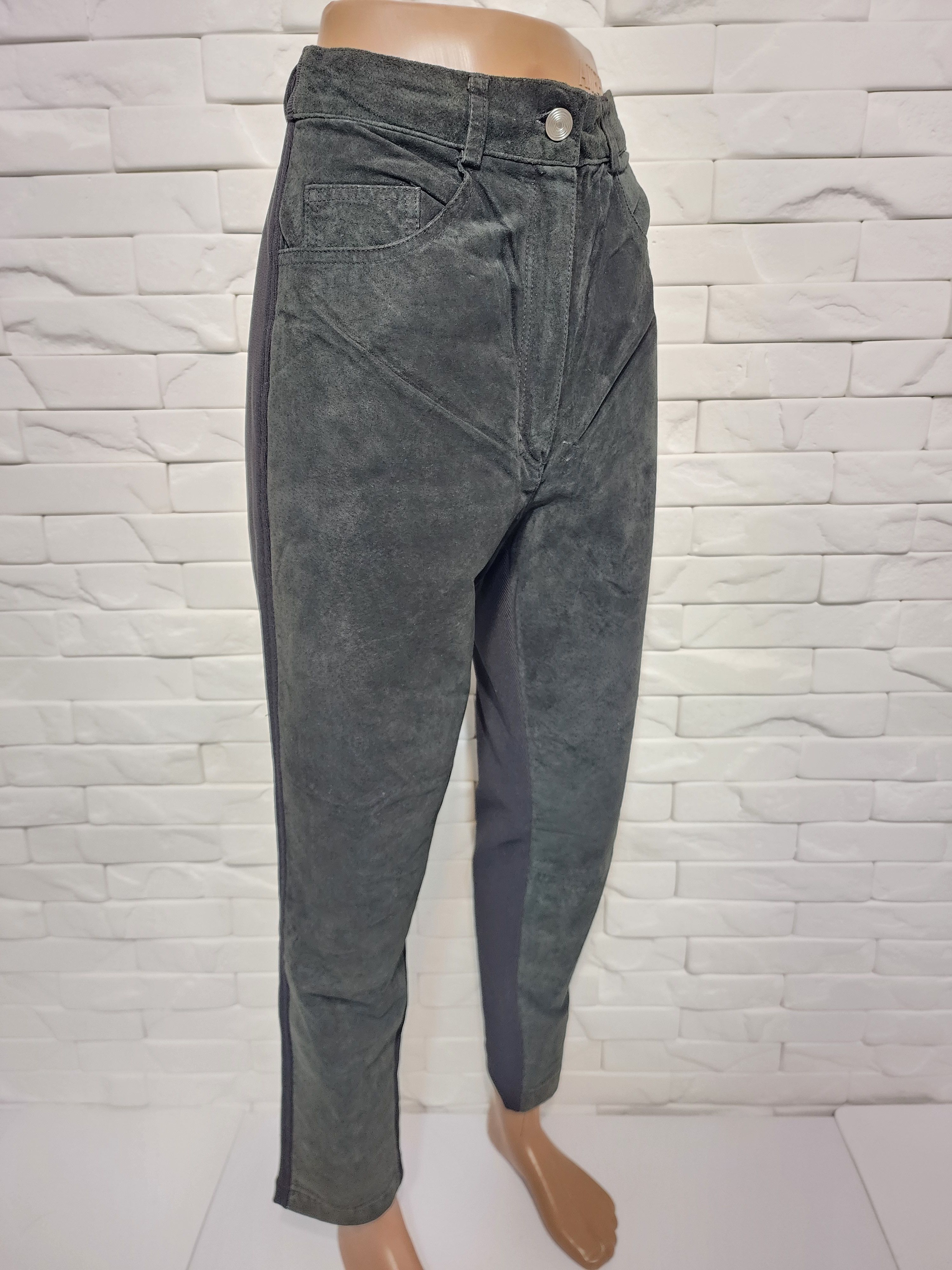Genuine Leather Black Women's Leather Pants: Size 30" / US 8 / IT 44 - 3 Thumbnail