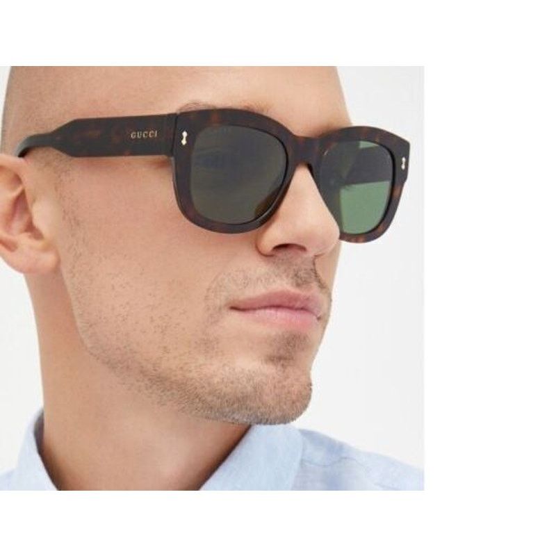 Gucci NEW Gucci Sunglasses GG1110S 002 Dark Havana / Green Unisex Size ONE SIZE - 2 Thumbnail