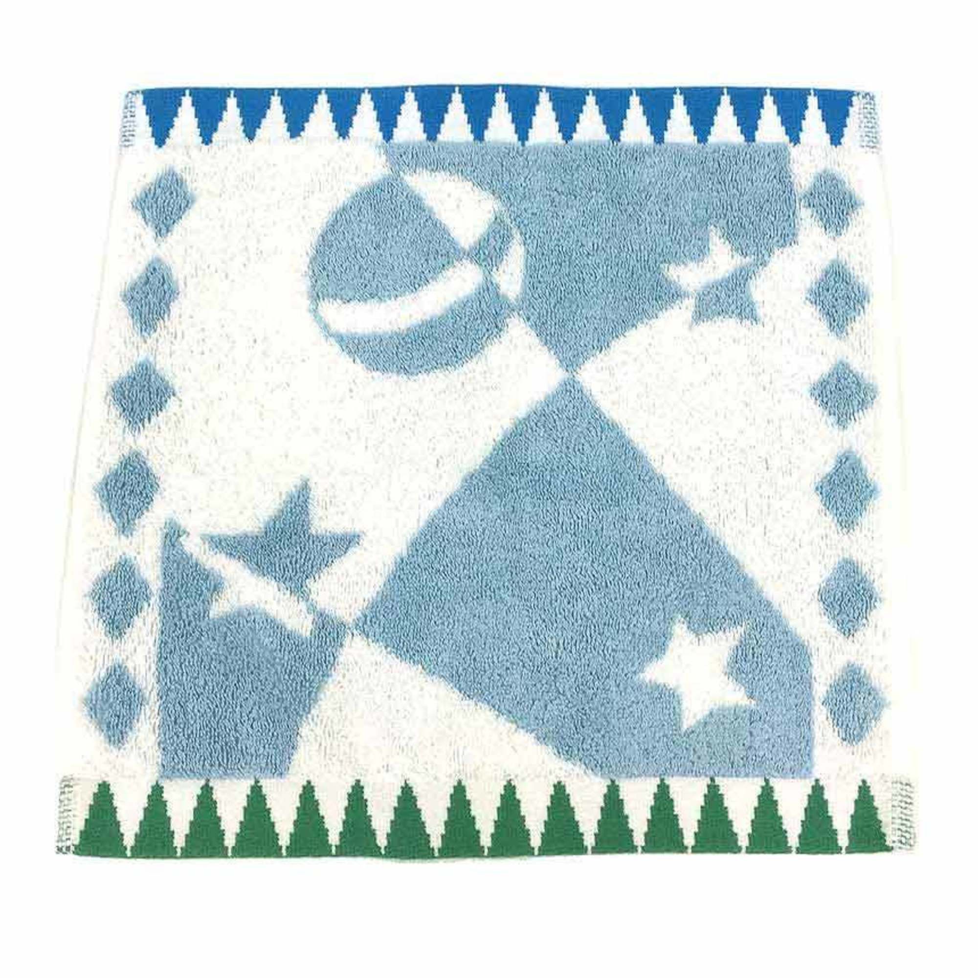image of Hermes Circus Hand Towel 100% Cotton Washcloth H103074M 02 Myosotis Light Blue, Women's