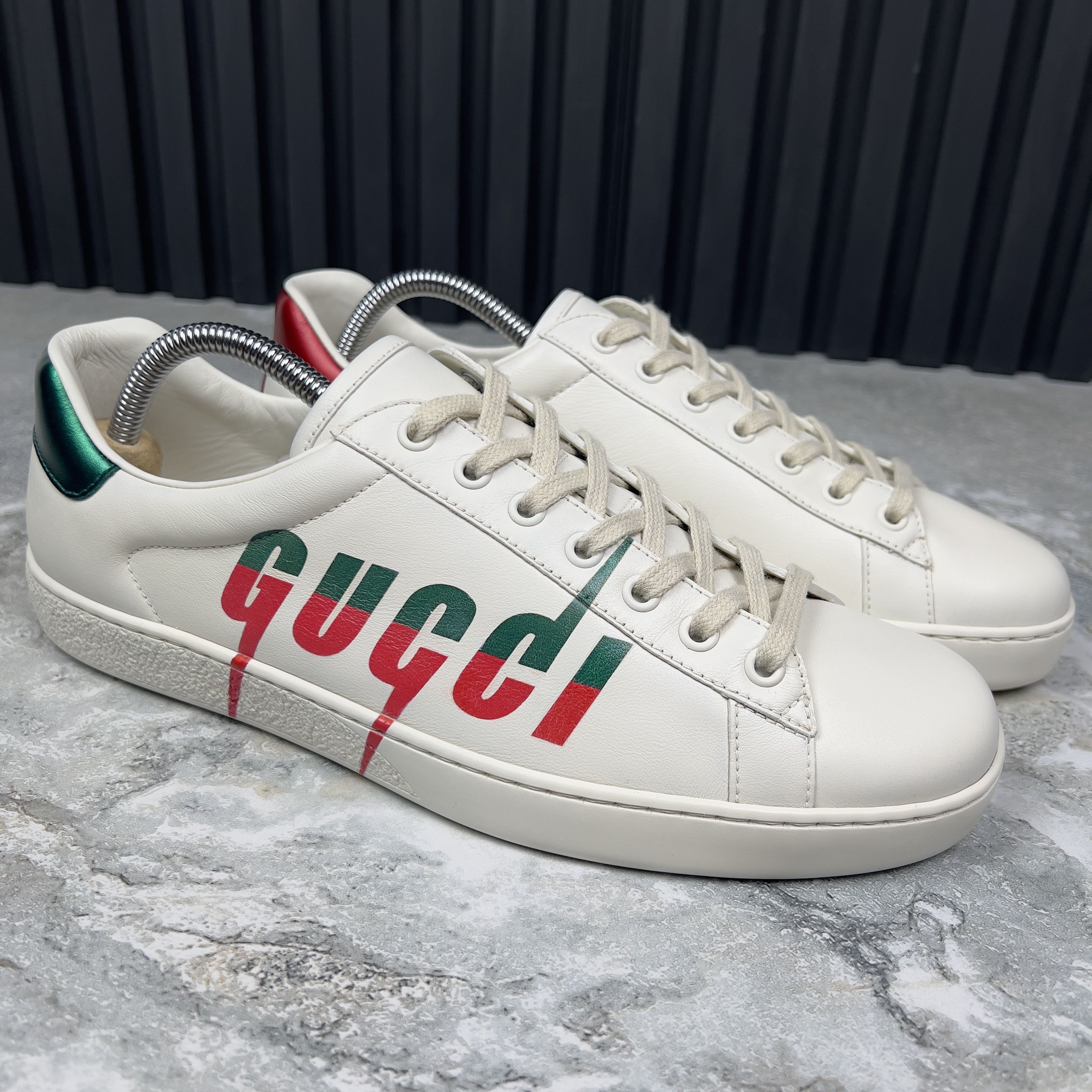 Gucci Gucci Ace Low Top Sneakers Leather Red Green Logo Size US 8.5 / EU 41-42 - 7 Thumbnail