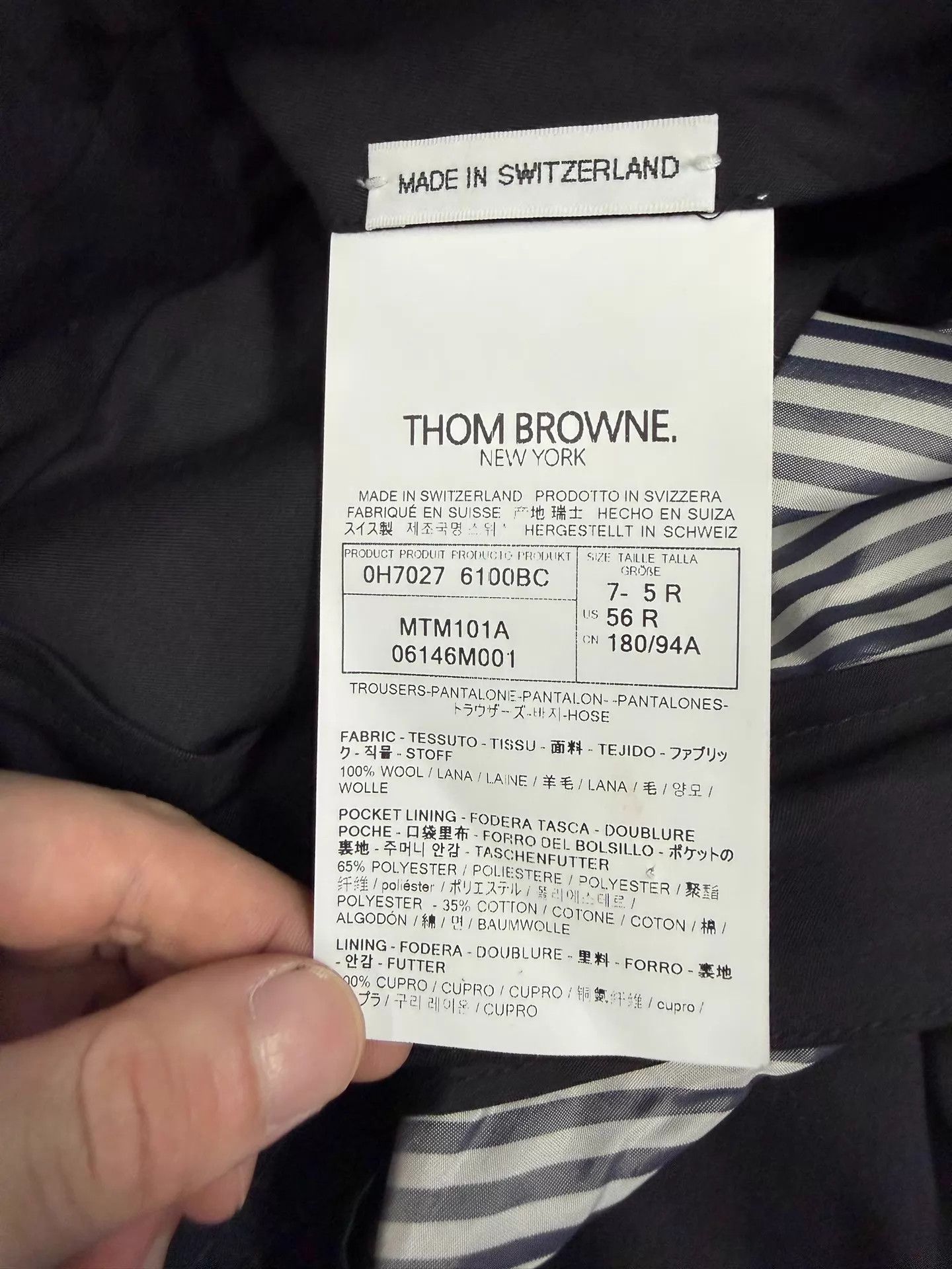 Thom Browne Thom Browne Men's MTM 4-Bar Black Wool Suit Size US XL / EU 56 / 4 - 6 Thumbnail