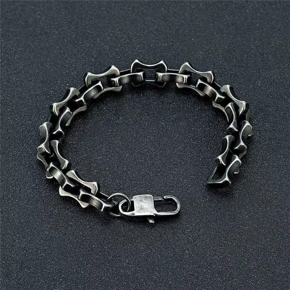 Vintage 21cm Vintage Oxidized Black Keel Chain Link Men Bracelet Size ONE SIZE - 2 Thumbnail