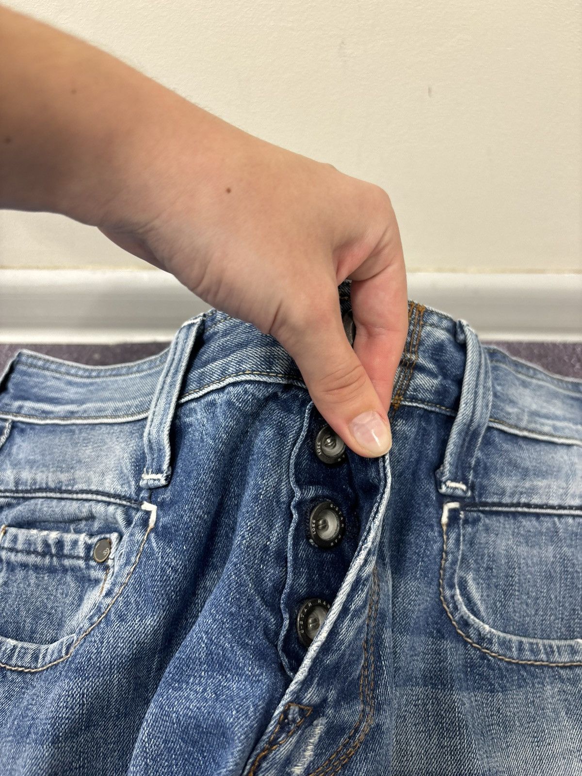 G-Star Vintage G-Star Raw Y2K Faded Blue Avant Garde Denim Jeans Size US 32 / EU 48 - 7 Thumbnail