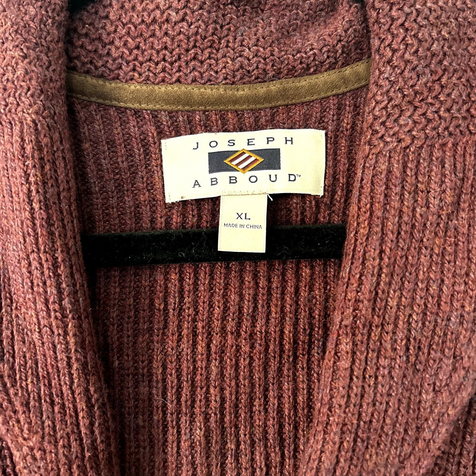 Joseph Abboud Men's Joseph Abboud burgundy long sleeve cardigan Size US XL / EU 56 / 4 - 2 Thumbnail