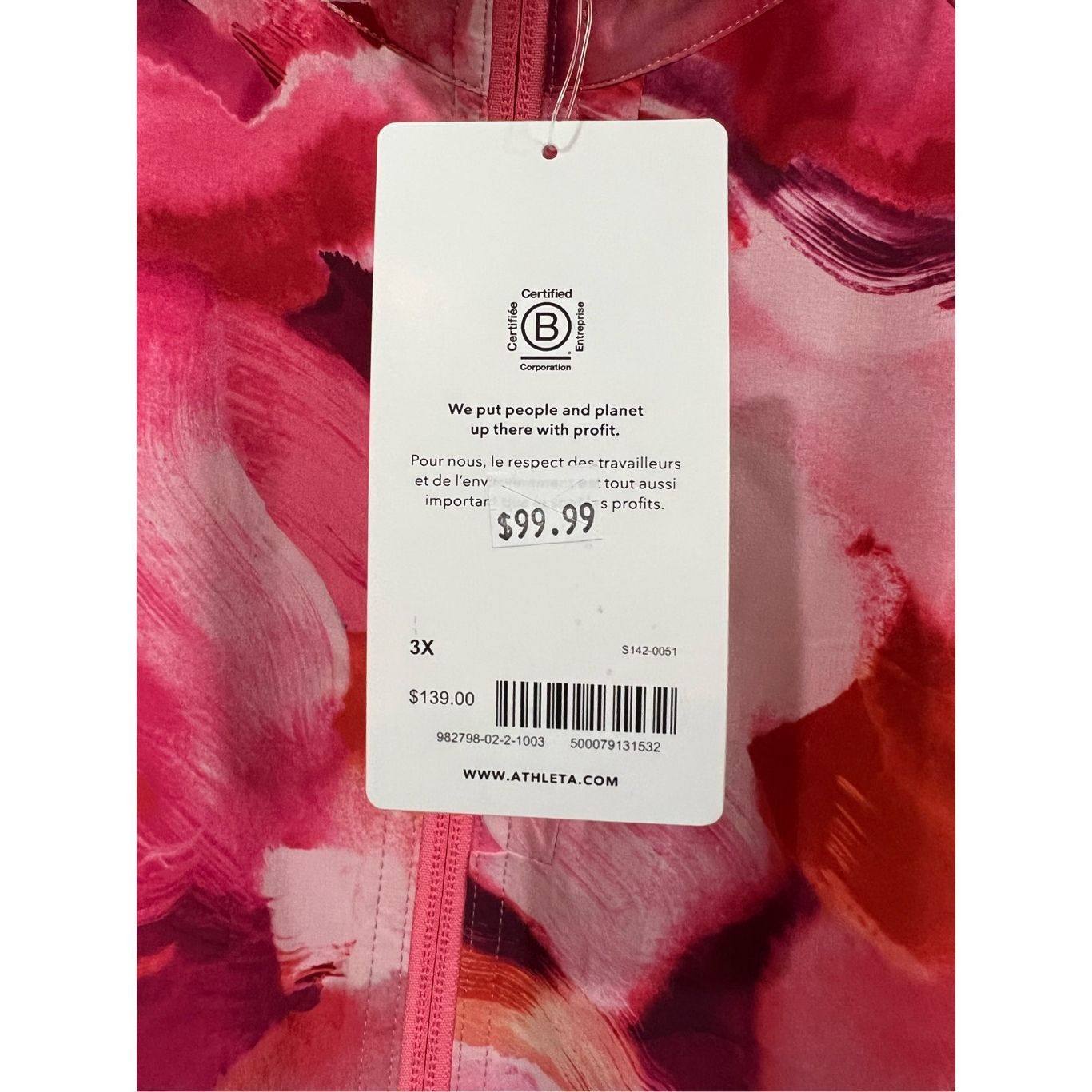 Athleta ATHLETA NWT Run With It Printed Jacket Painted Energy Coral Pink Zip plus sz 3X Size 3XL / US 20-22 - 5 Thumbnail