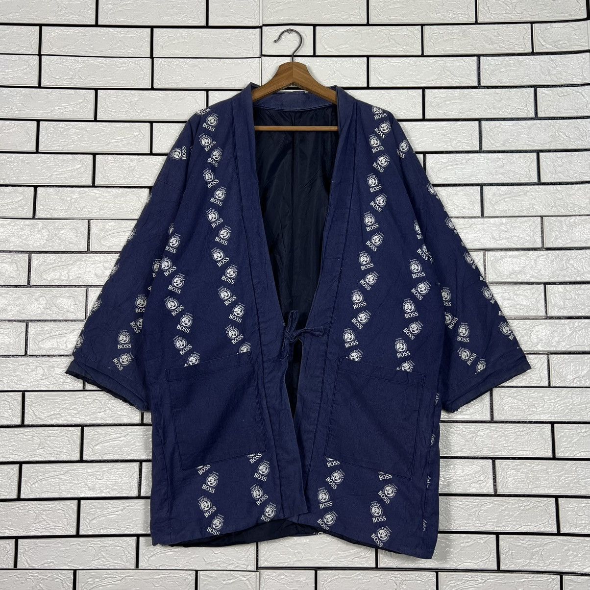 Japanese Brand Vintage SUNTORY COFFEE BOSS Kimono Hanten Jacket #4146-C189 Size US L / EU 52-54 / 3 - 1 Thumbnail