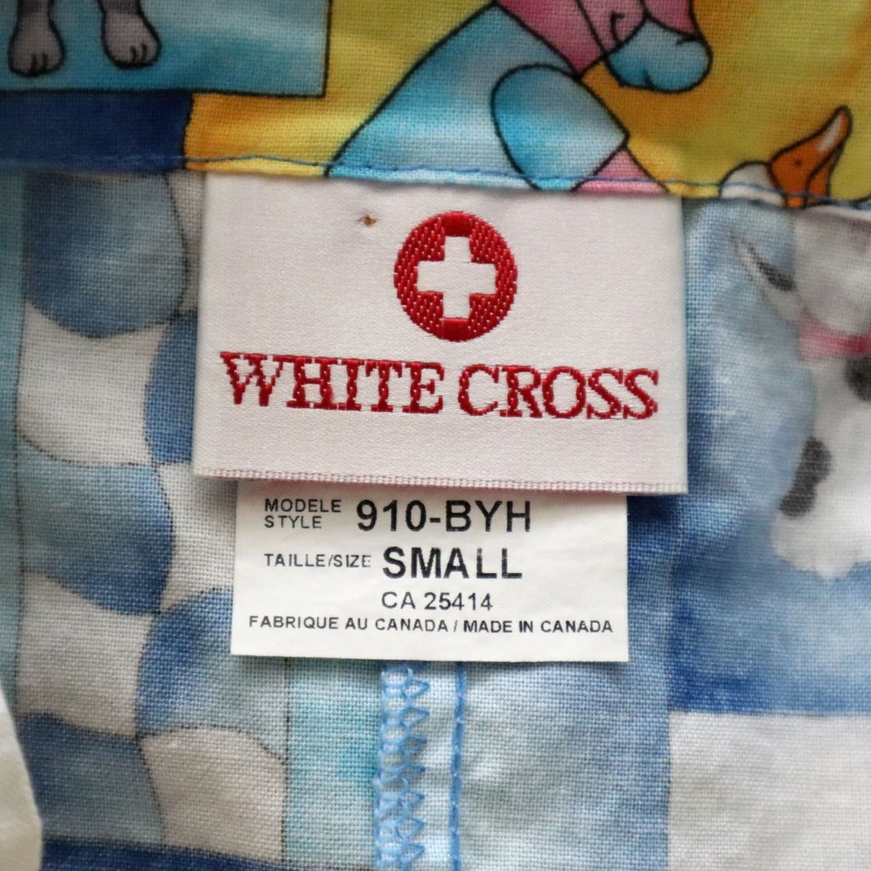 Vintage White Cross Medical Uniform Scrub Top Womens Small Animal Print Short Sleeve Size S / US 4 / IT 40 - 6 Thumbnail