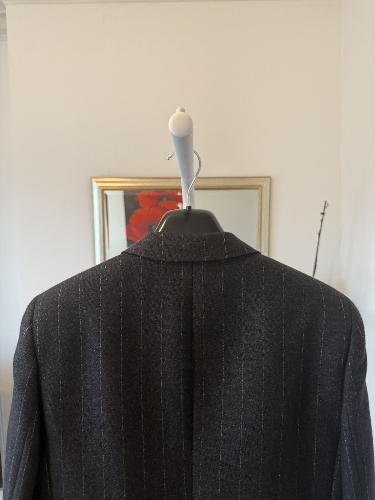 Saint Laurent Paris FW22 Saint Laurent Dark Grey Pinstriped Blazer Jacket Size 54R - 10 Thumbnail