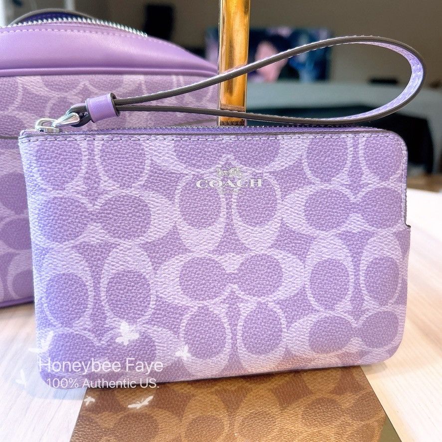 Coach Corner Zip Wristlet In Signature Canvas CAQ75 Size ONE SIZE - 2 Thumbnail
