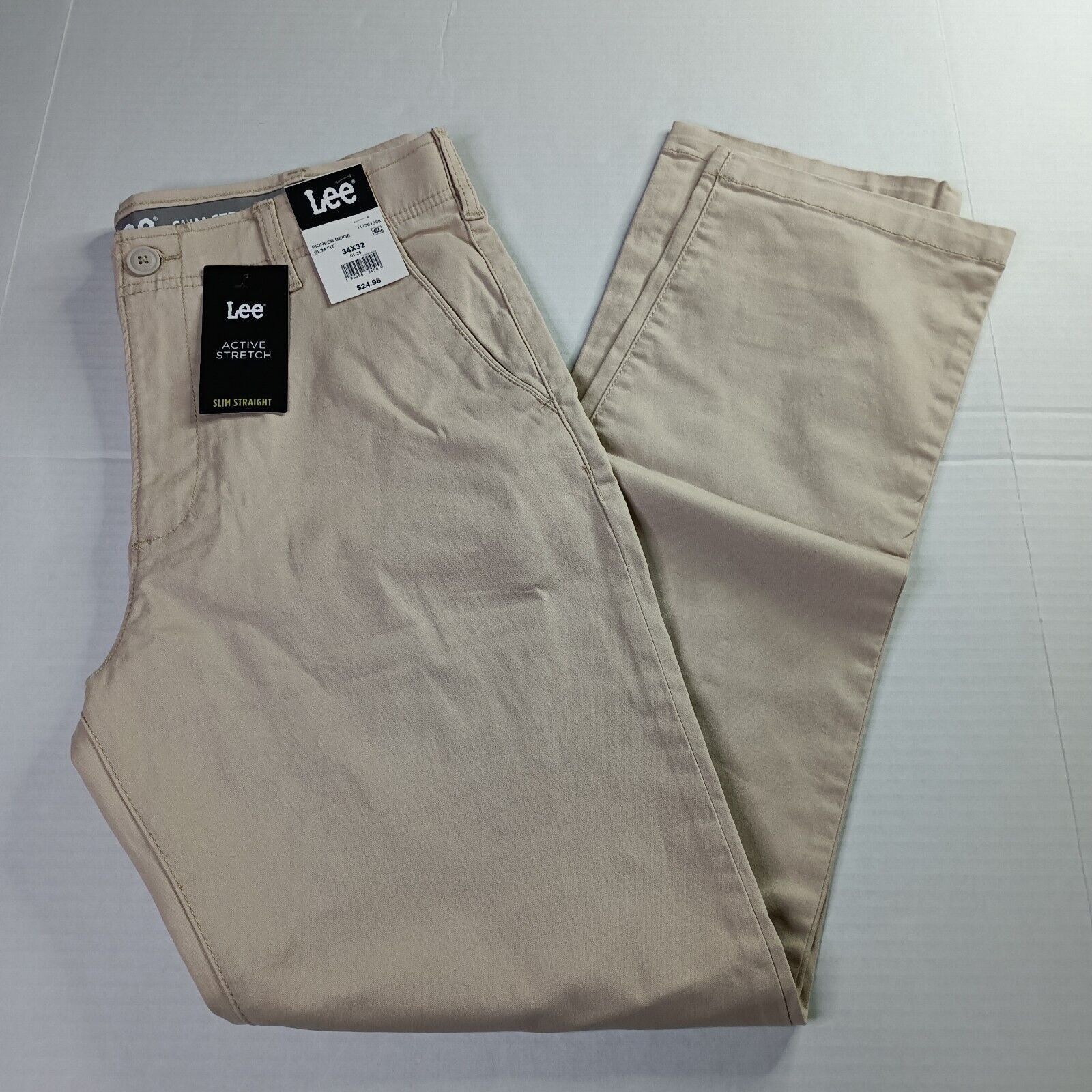 Lee Lee Chino Motion Flex Waistband Pants Men's 34x32 Beige Slim Size US 34 / EU 50 - 1 Thumbnail