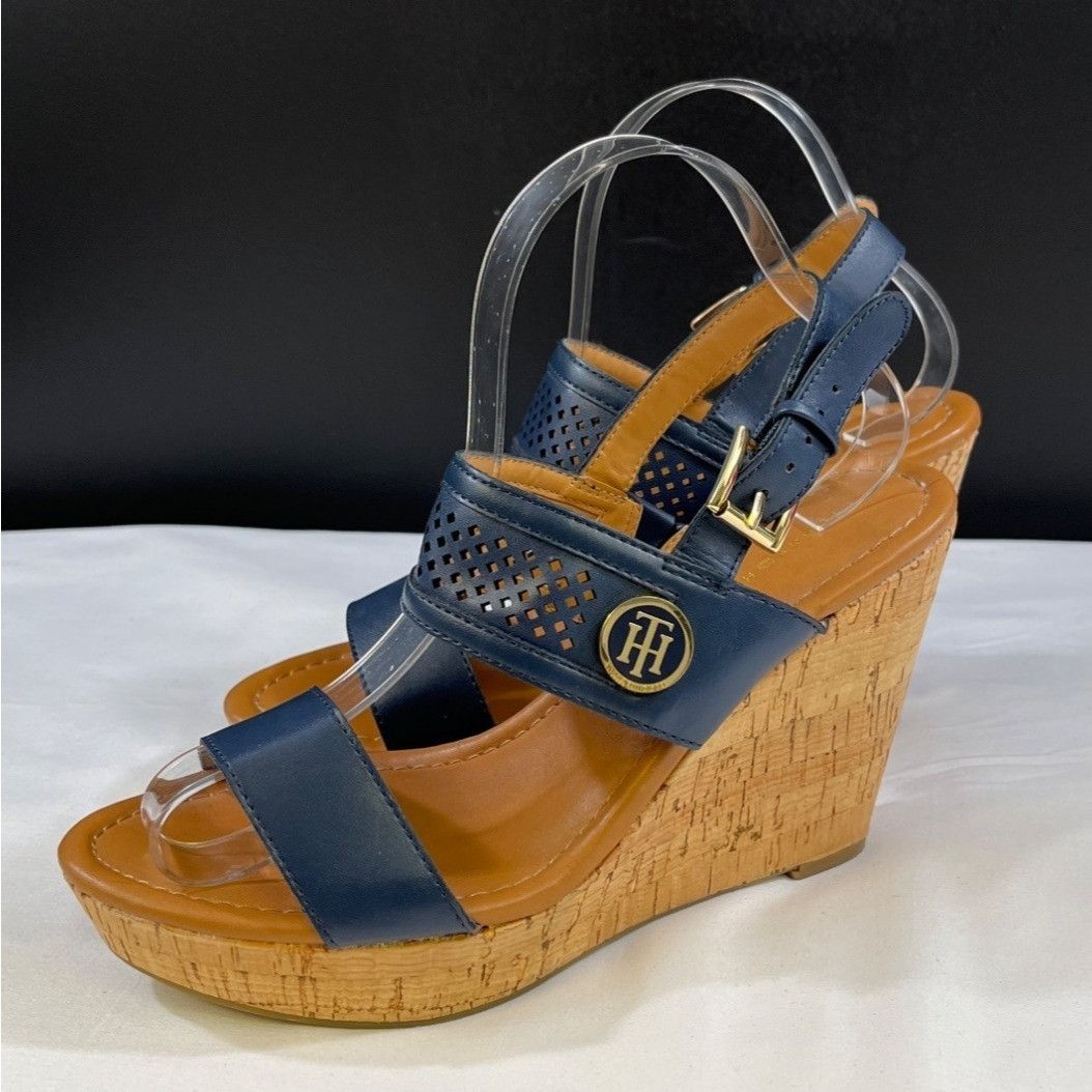 Tommy Hilfiger Tommy Hilfiger Women's Navy Blue Shoes/Heeled Sandals Sz 8M Size US 8 / IT 38 - 3 Thumbnail