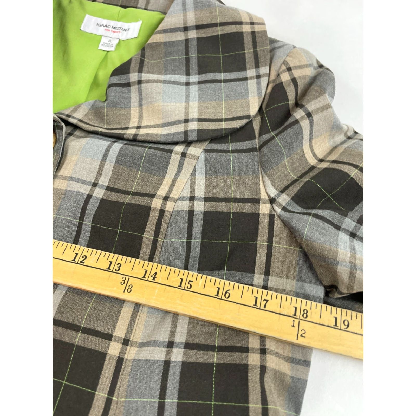 Isaac Mizrahi Isaac Mizrahi Jacket Womens Size 8 Plaid Brown Green Shoulder Pads Coat Casual Fall Winter Long Sleeve Button Front Size M / US 6-8 / IT 42-44 - 5 Thumbnail
