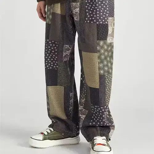 Jean Japanese Style Bandana Patchwork Pants Size US 30 / EU 46 - 3 Thumbnail