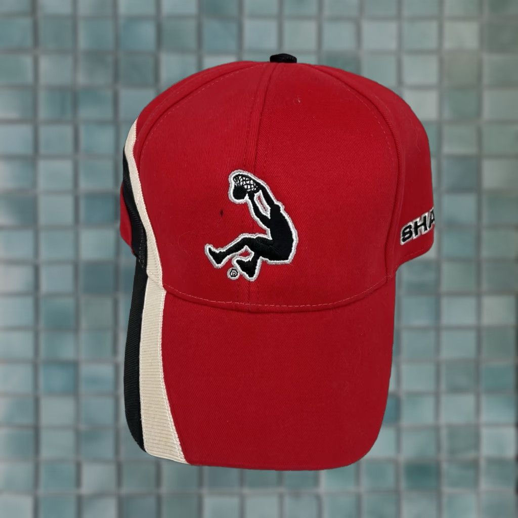 Reebok VINTAGE Reebok Shaq "SHAQ PAQ" NBA Orlando Magic Baseball Cap Mens One Size Red Cotton Canvas 90s Sports Adjustable Size ONE SIZE - 1 Thumbnail