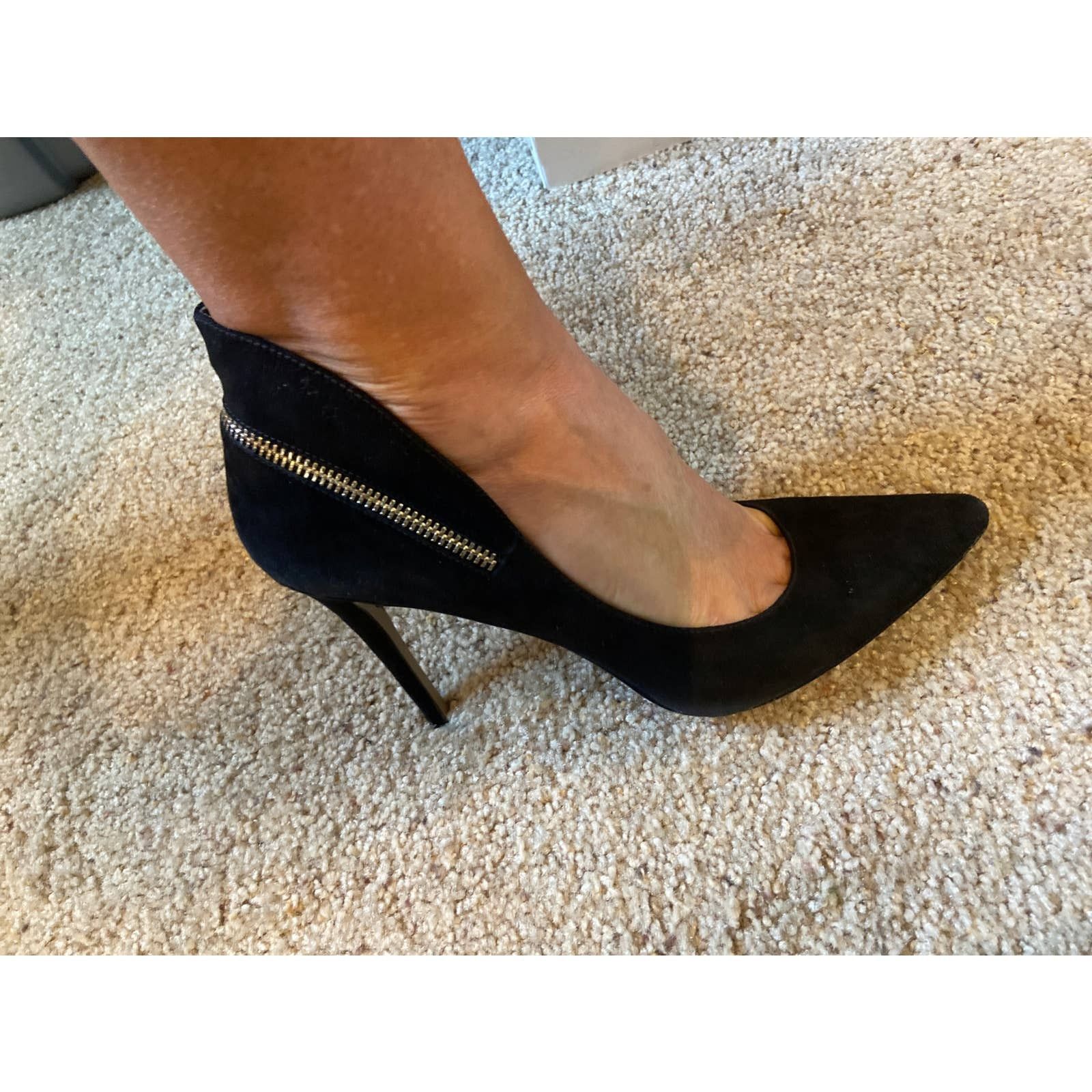 Nine West Nine West Felycia Black Suede Pointed Toe Heel Zipper 9.5 Size US 9.5 / IT 39.5 - 7 Thumbnail