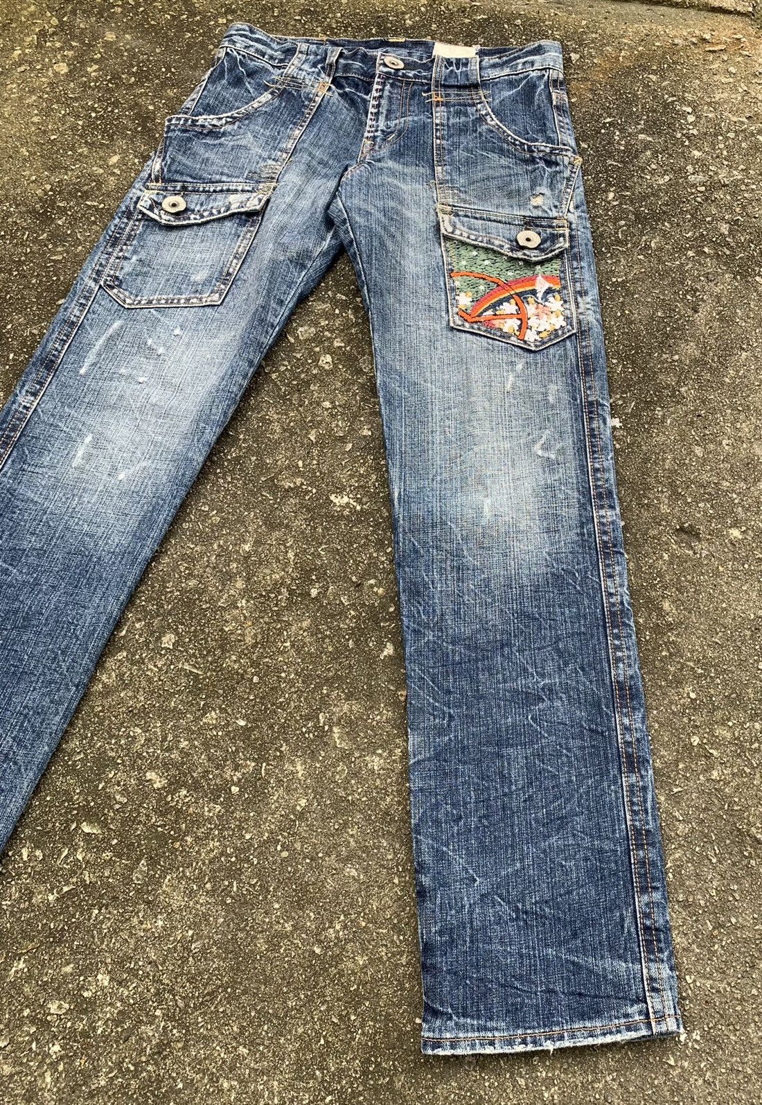 If Six Was Nine × Japanese Brand Distressed Antgauge Platinum Embroidered Pocket Denim Pants Size US 30 / EU 46 - 9 Thumbnail
