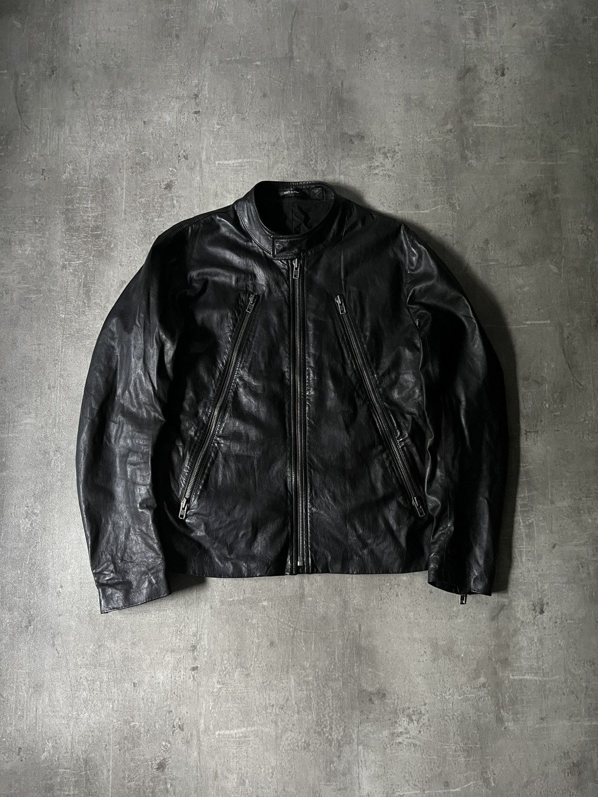Maison Margiela Maison Margiela 5 zip leather jacket black