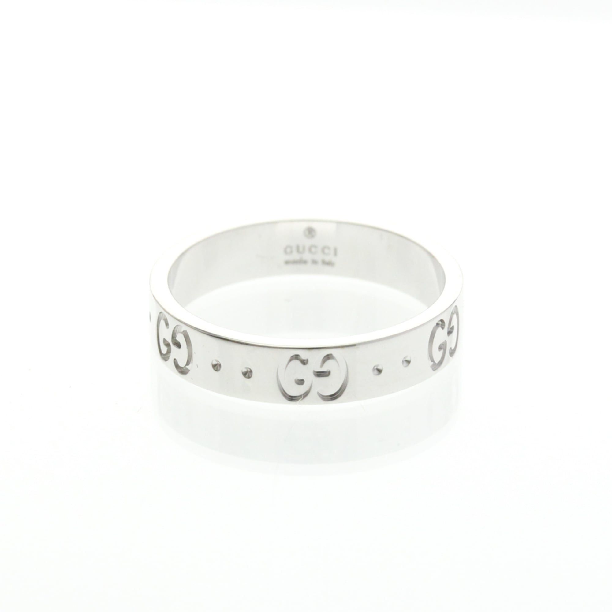 Gucci Icon White Gold (18K) Fashion No Stone Band Ring Silver