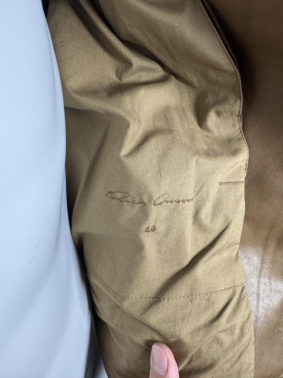Rick Owens Rick Owens Camel Beige Leather Biker Jacket – FW16 Mastodon Size US S / EU 44-46 / 1 - 8 Thumbnail