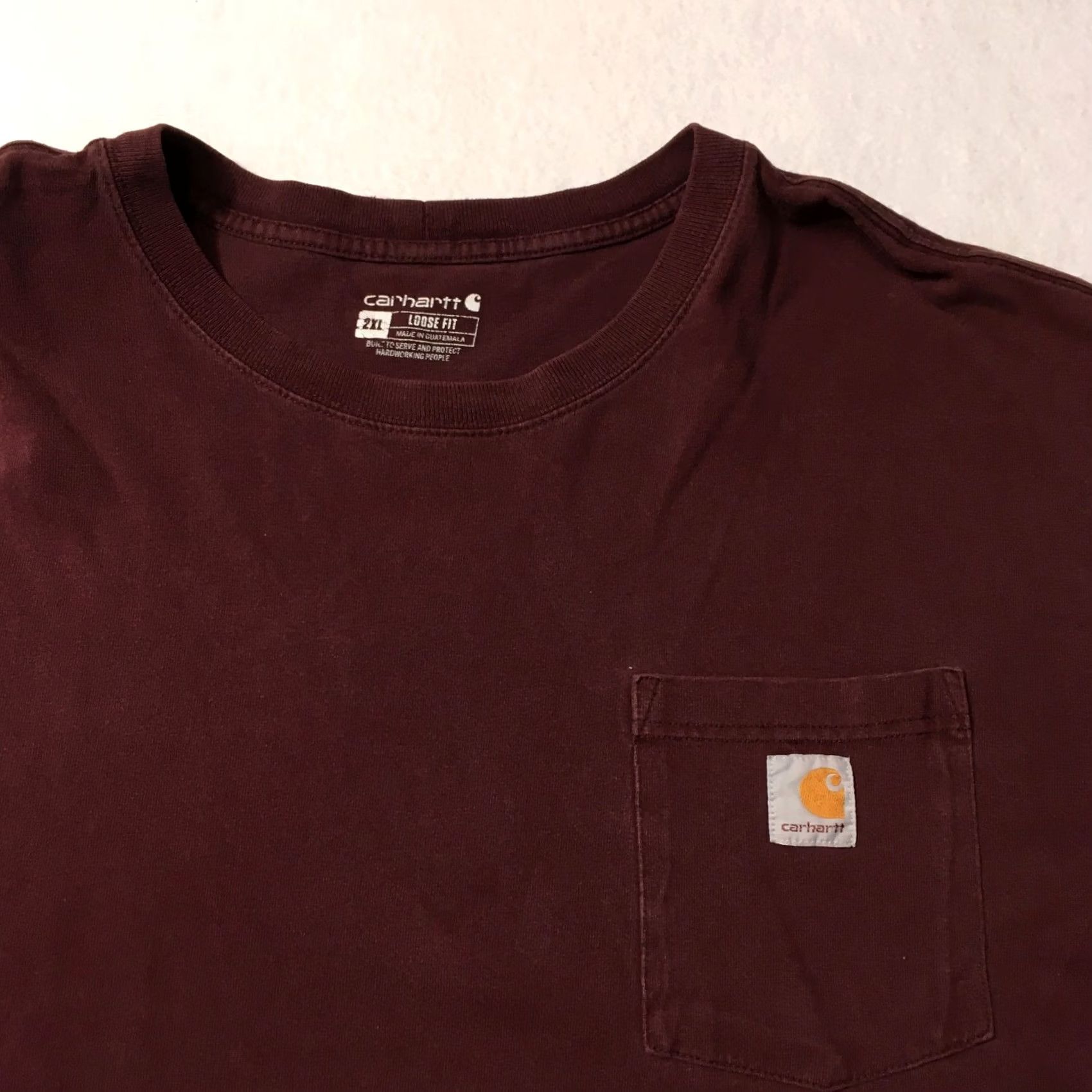 Carhartt Carhartt Pullover Mens 2XL Burgundy Men Loose Fit Heavy Weight Pocket Short Sleeve Size Size US 39 - 2 Thumbnail