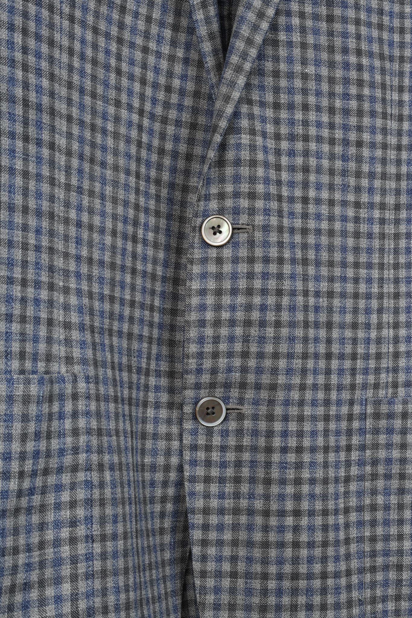 Corneliani Corneliani Grey & Blue Plaid Two-Button Blazer Size 50R - 6 Thumbnail