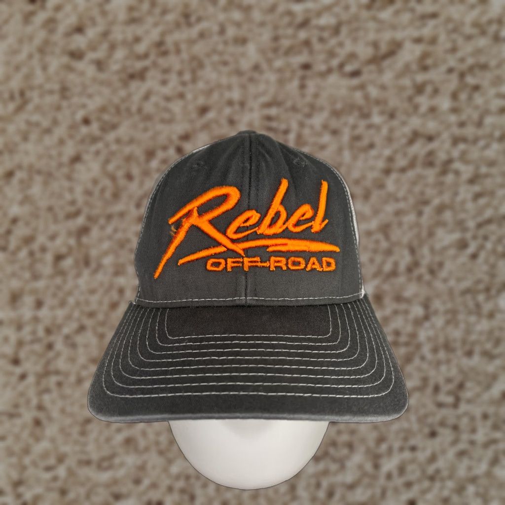Vintage Richardson Rebel Off Road Hat Cap Trucker Adult One Size Gray White Cotton Blend Adjustable Men’s Hat Size ONE SIZE - 1 Thumbnail