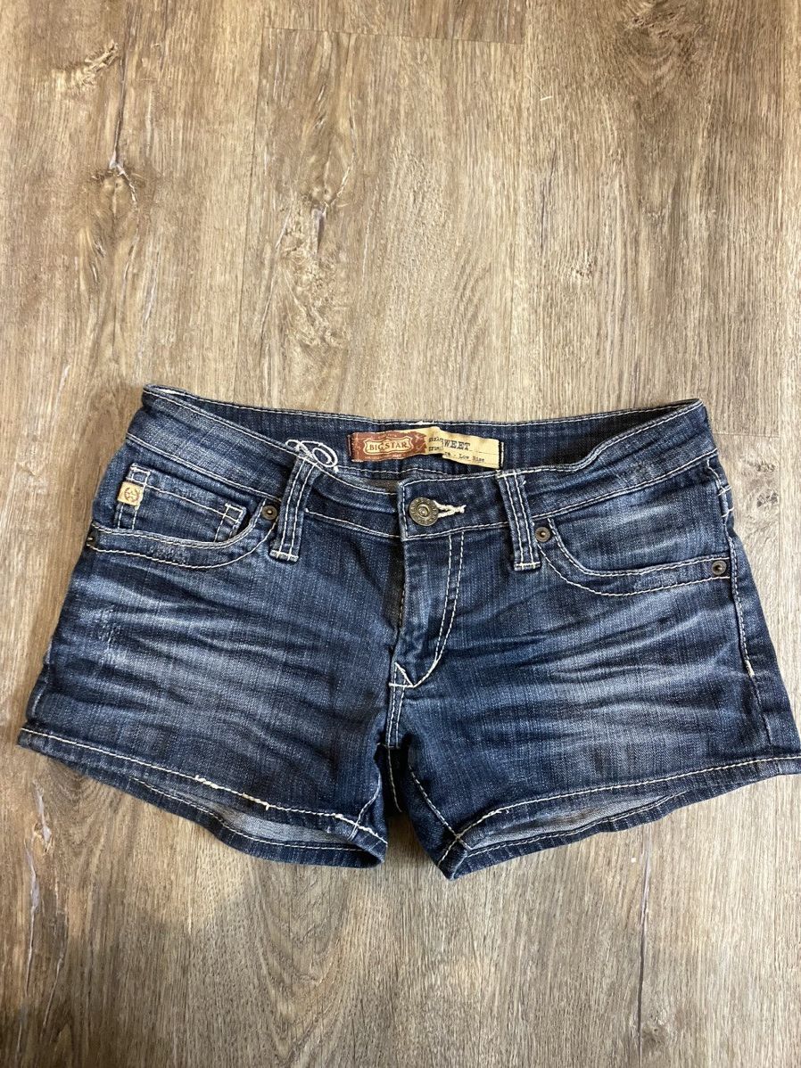 Big Star Grey Star Ultra Low Rise Shorts Size 28" / US 6 / IT 42 - 3 Thumbnail