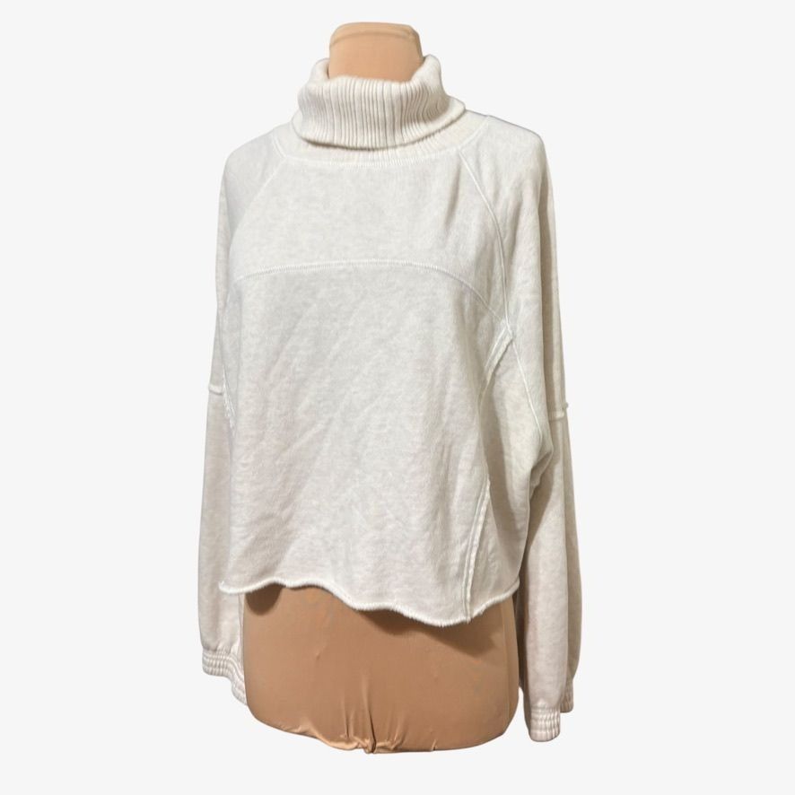 Other Aerie Cropped Sweatshirt Large Cream Turtleneck Retro Boho L Size L / US 10 / IT 46 - 1 Thumbnail