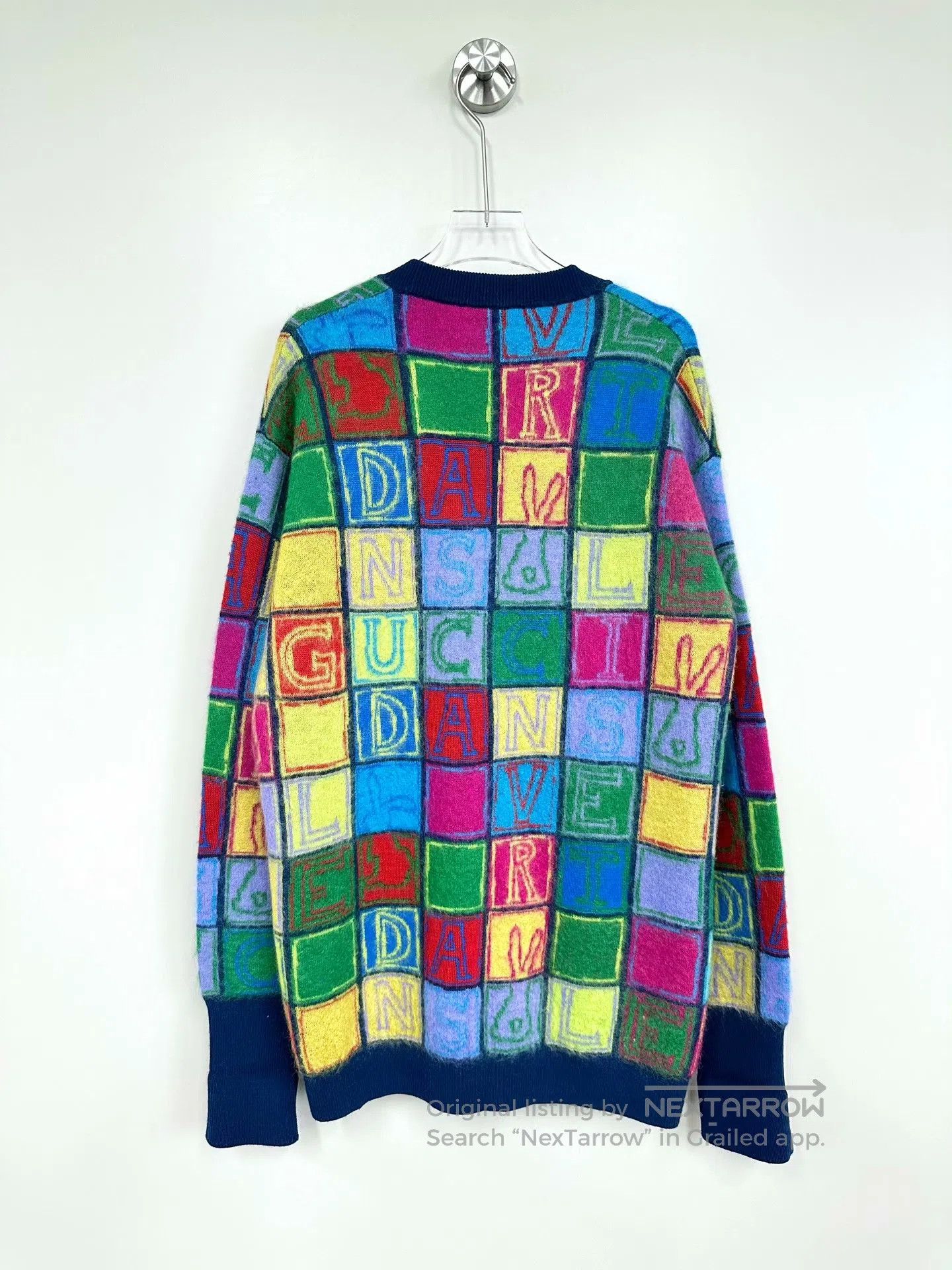 Gucci Guicci Colorful Checkerboard Letter Logo Wool Knit Cardiga Size US S / EU 44-46 / 1 - 2 Thumbnail