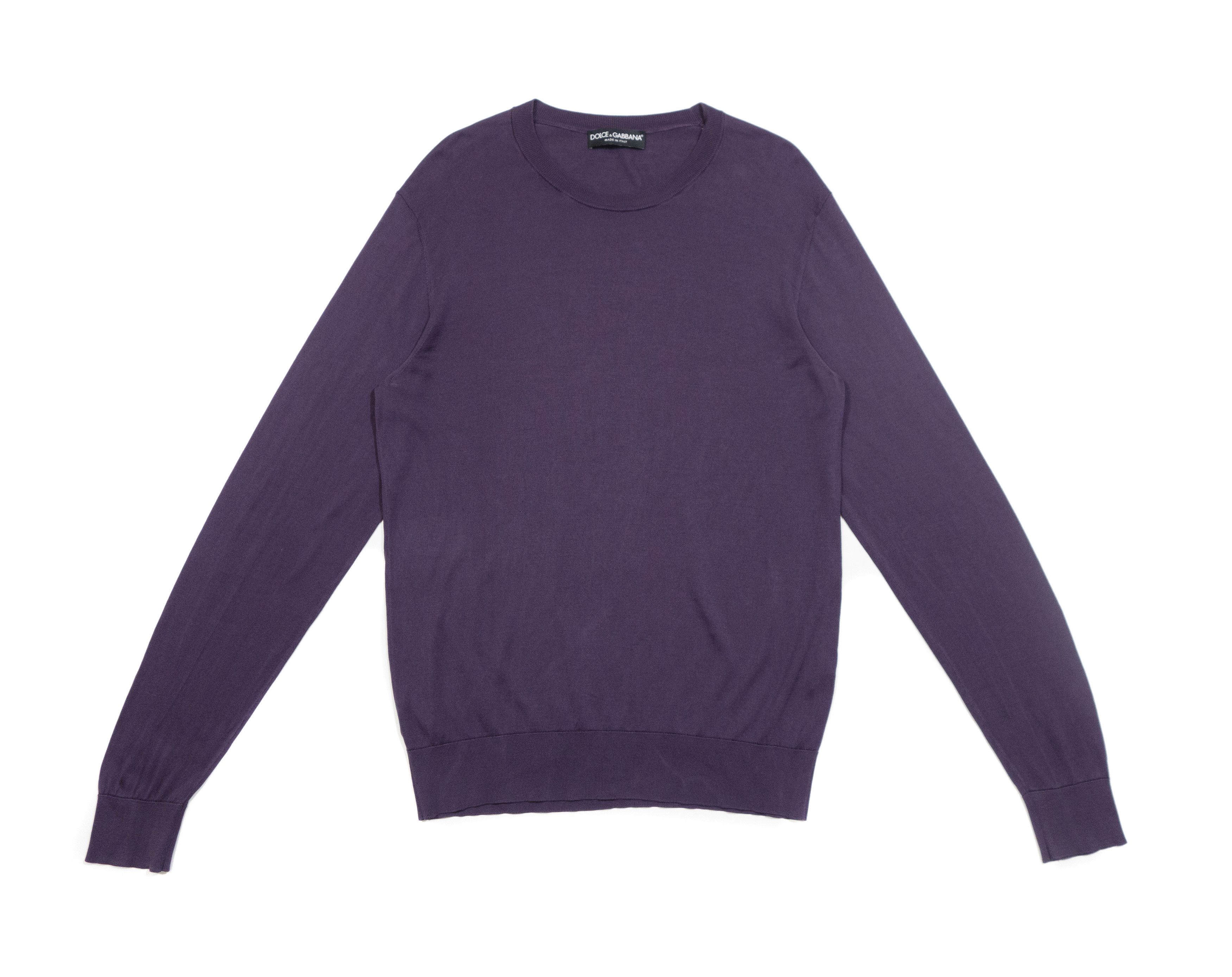 Dolce & Gabbana 100% Silk Knit Crewneck Sweater Size US L / EU 52-54 / 3 - 1 Thumbnail