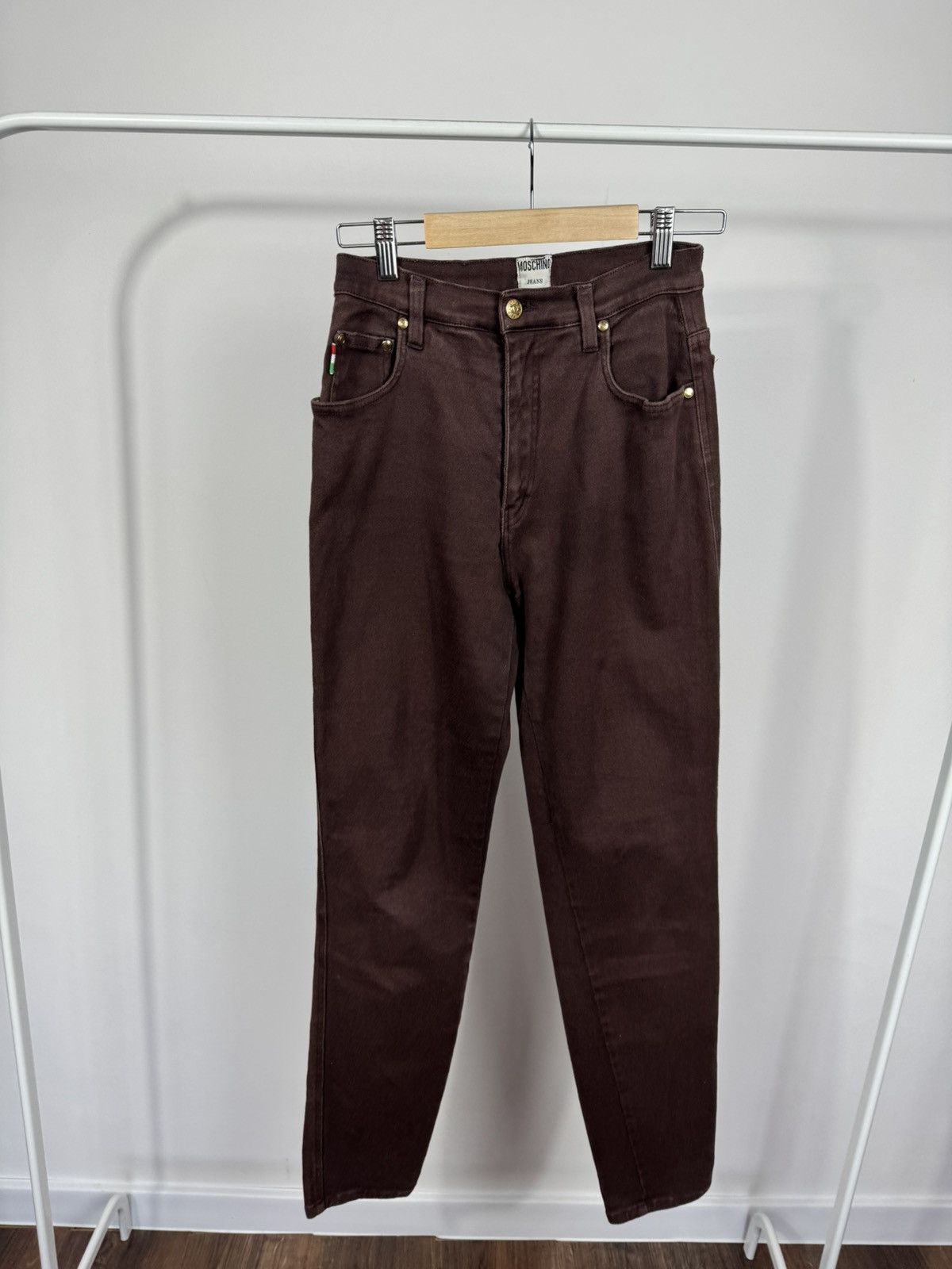 Moschino Vintage Moschino Stretch Jeans Brown Slim Fit Women’s Size 27" / US 4 / IT 40 - 9 Thumbnail