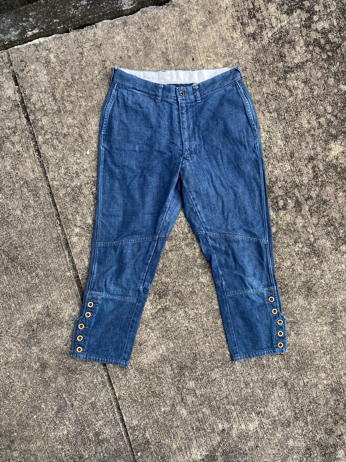 45rpm ❗️Vintage 45RPM 3/4 Japanese Denim Pants with Button Leg Size US 29 - 2 Thumbnail