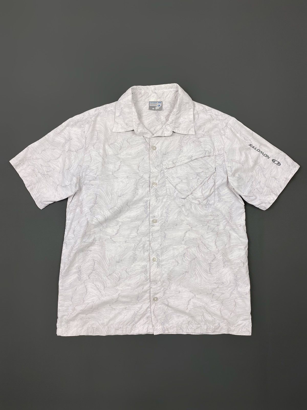 Salomon 2000’s Vintage Salomon Topographic Print Button Up Shirt Size US L / EU 52-54 / 3 - 1 Thumbnail