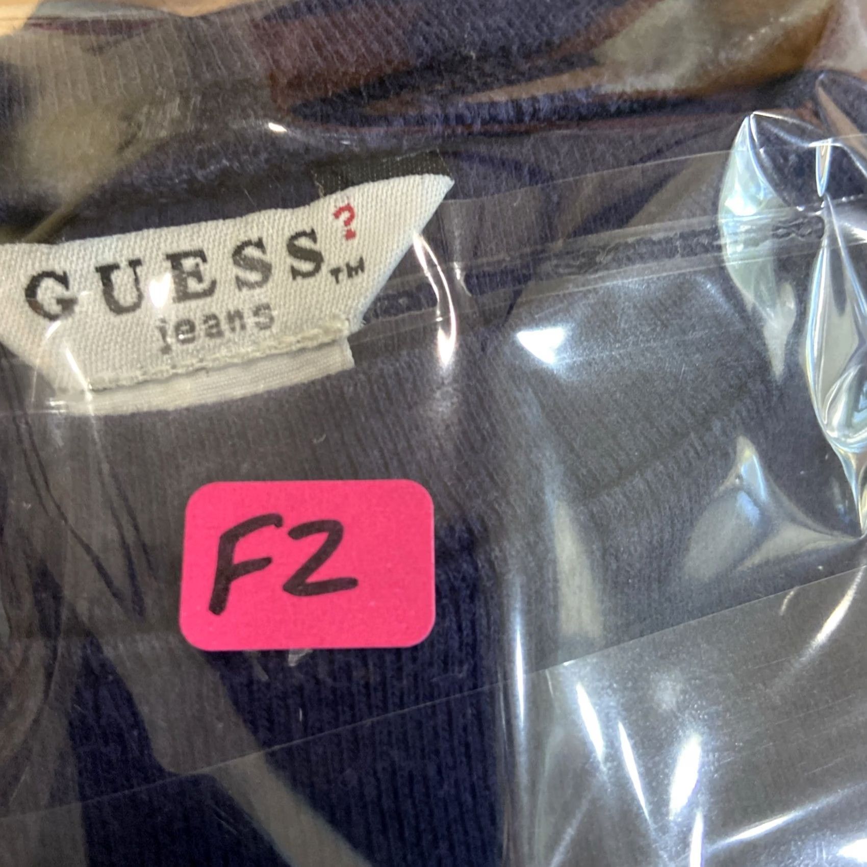 Guess VINTAGE? No. Y2k Guess Womens Top Stitched G Large Navy Blue Shirt Regular Short Sleeve Cotton Jersey Glitter Rhinestone Studded Crew Neck Bullete? Size L / US 10 / IT 46 - 7 Thumbnail