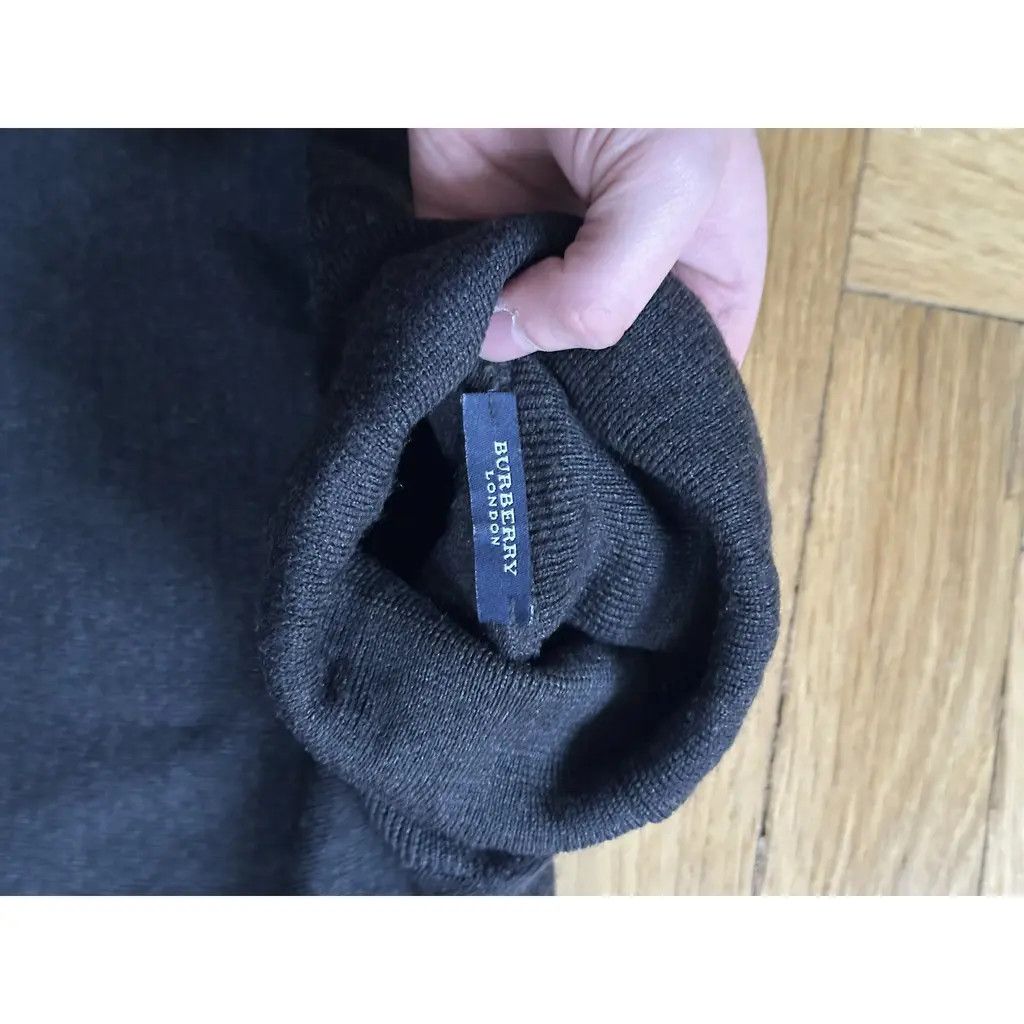Burberry Burberry Wool Turtleneck Sweater Grey Size US XL / EU 56 / 4 - 3 Thumbnail